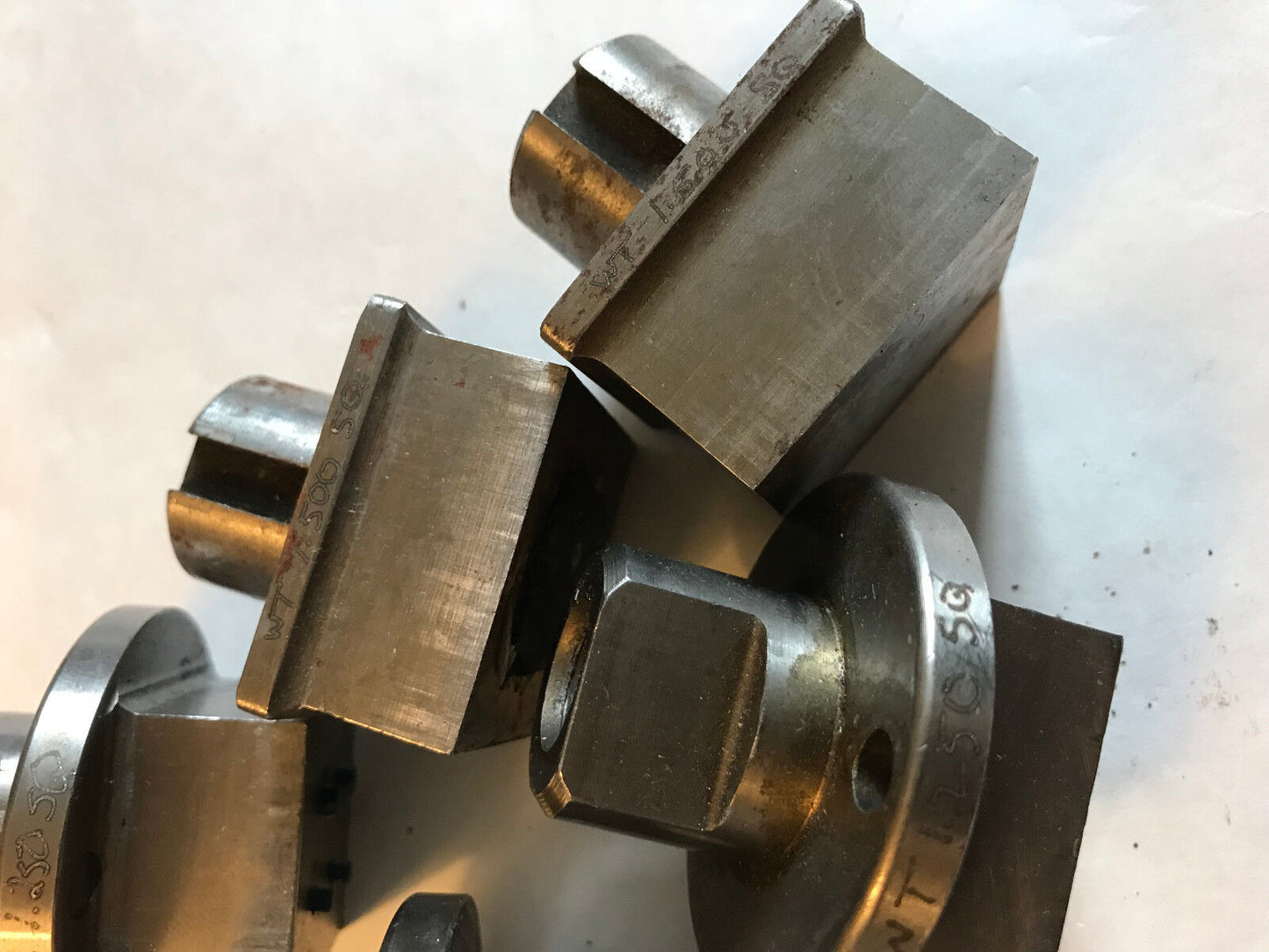 Lot 5 Sets Strippit Thick Turret Square Punches Dies,1.250",Wt 1.500",1.268,Ad