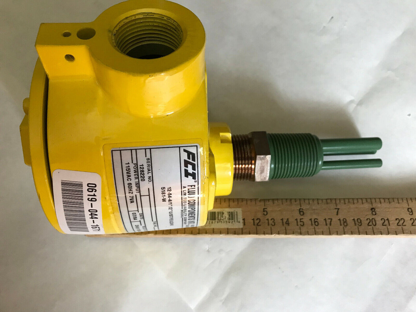 Fluid Components Intl 29/30 A2a Flow Switch 12-64-4/1"/2"U/Stfe/Ld/H/5181-W,Tg