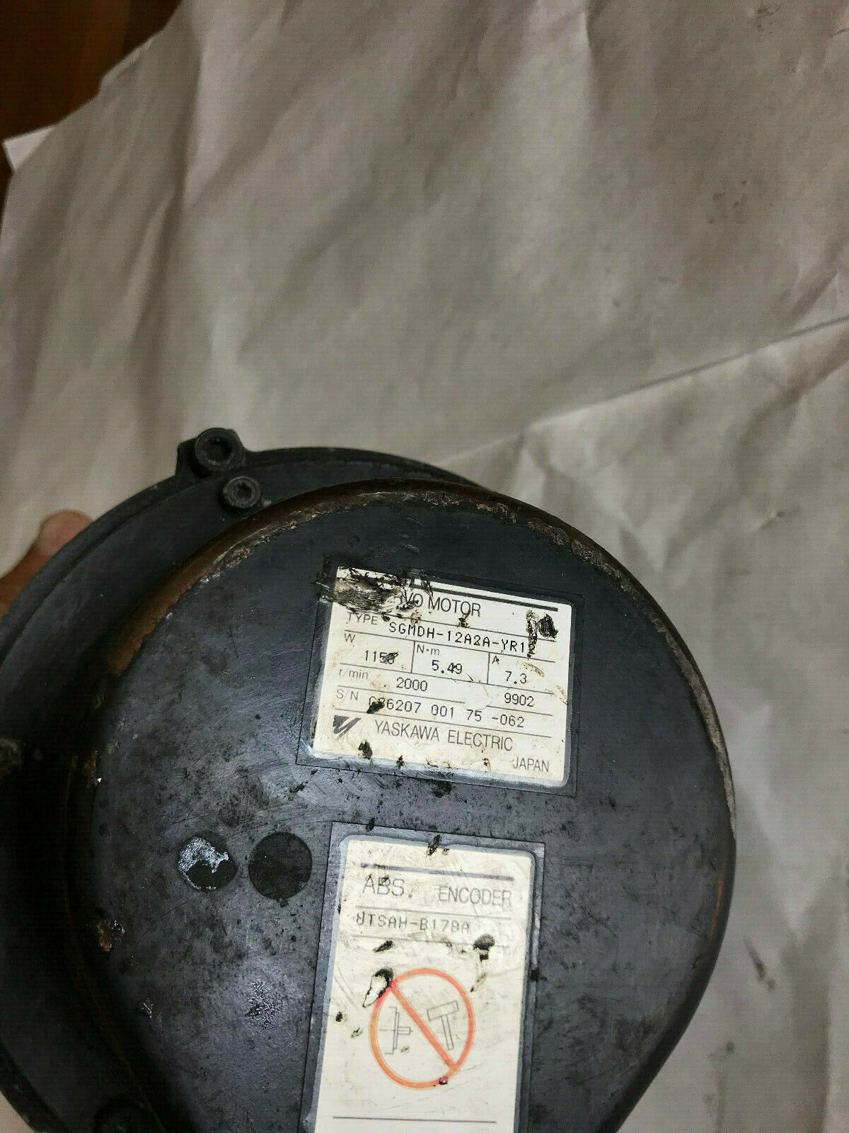 Yaskawa Sgmdh-12A2a-Yr12,1150W,5.49,7.3 A,Utsah-B17ba Ac Servo Motor,Sg