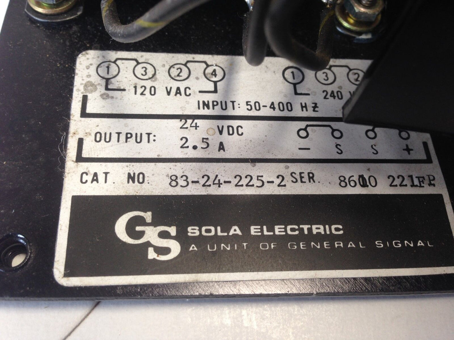 New Sola 83-24-225-2 Power Supplies, 24Vdc, 2.5A Out, 120/240Vac-In 600,Sola,Eo