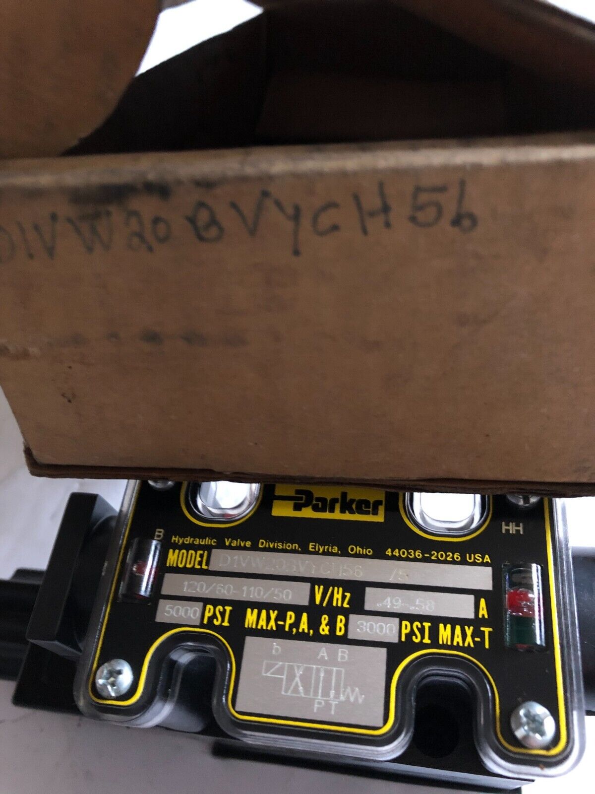Parker Hannifin D1vw20bvych56 75,D1vw20bvych56-75 Directional Control Valve,Bt