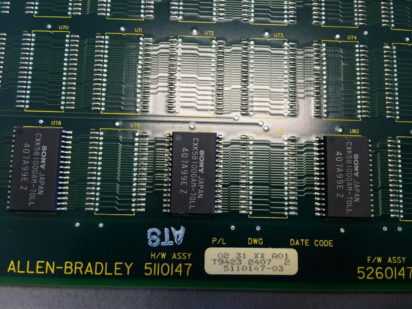 Allen Bradley S/S510014731,5250-Mlp1,256K Logic Daughterboard Logic Processor,Bq