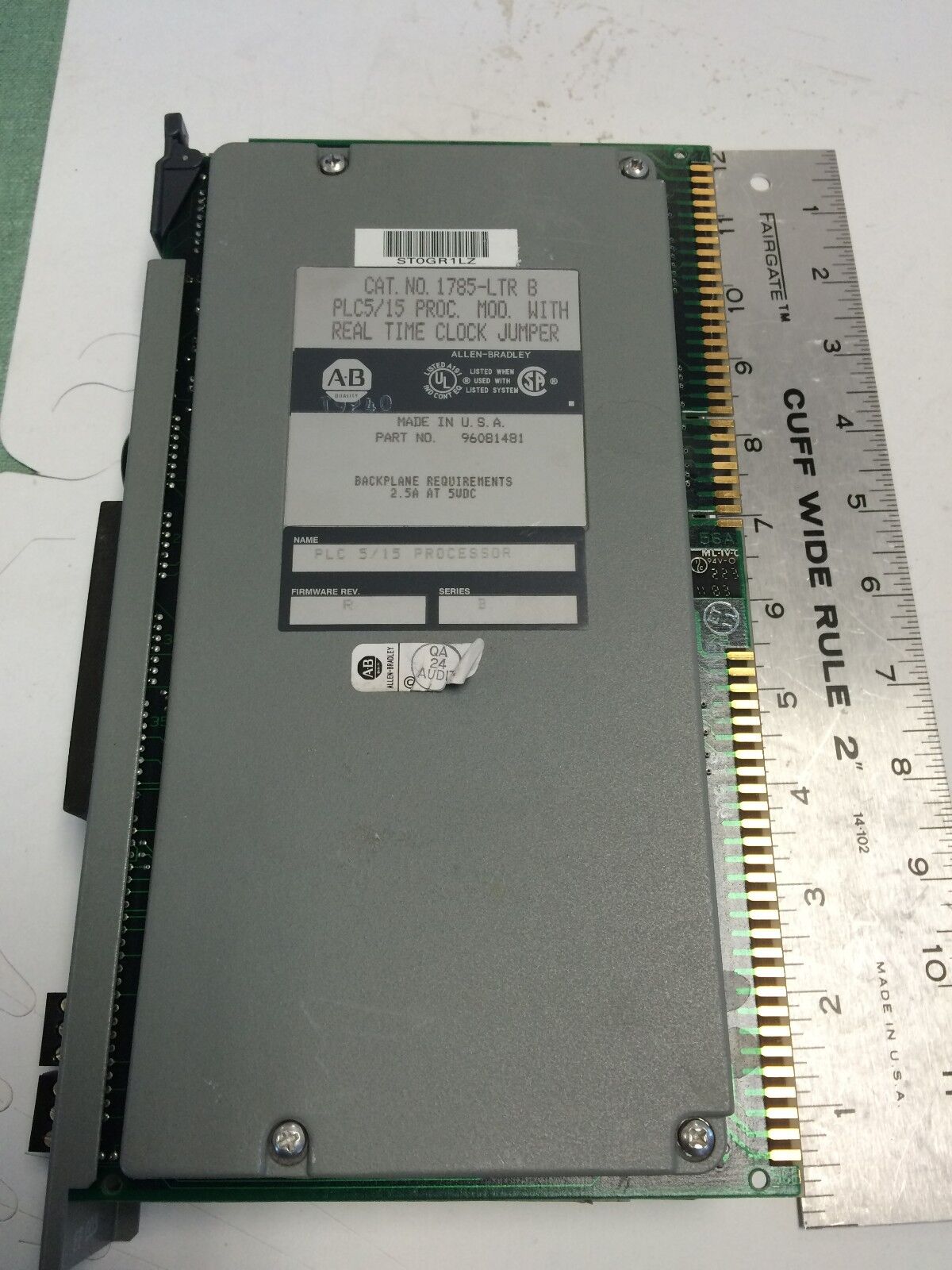 Allen Bradley Processor Plc-5/15 W/Time Clock Jumper 1785-Ltr B,96081481,Bv