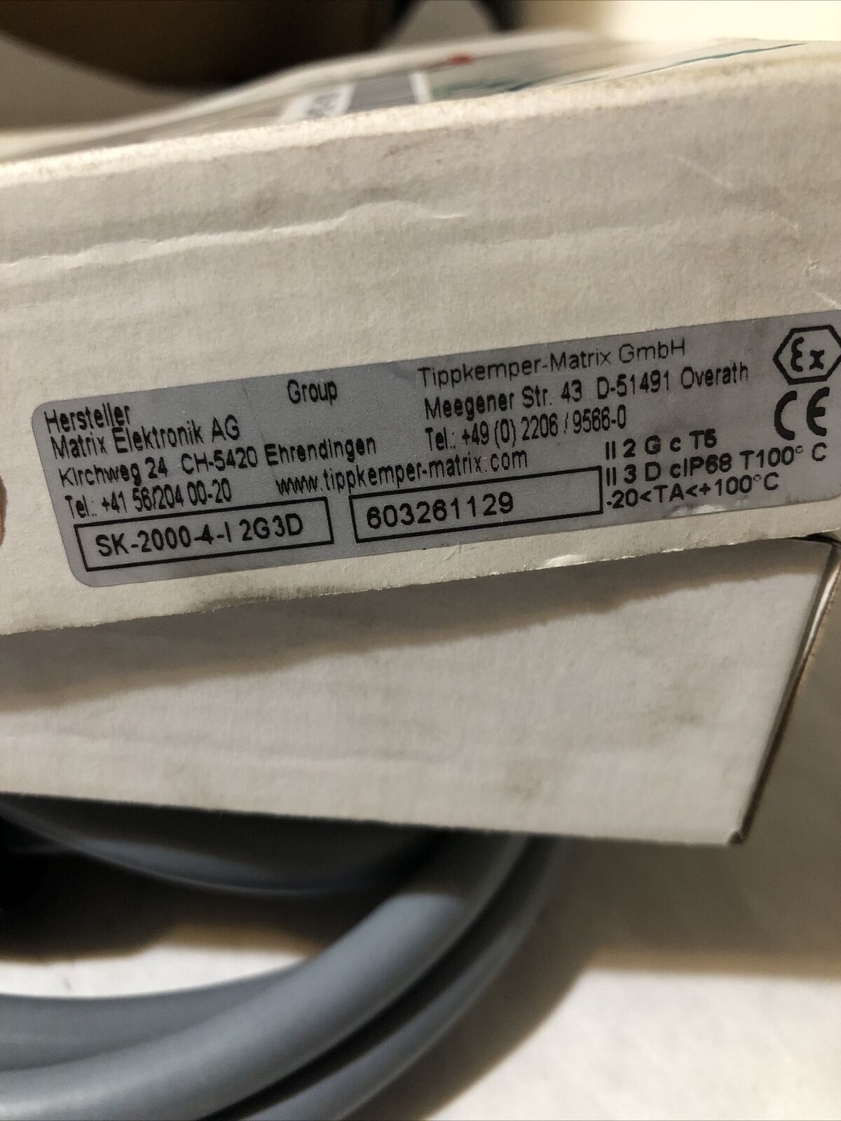Matrix Sk-2000-4-I-2G3d Tippkemper Thru-Beam Silicone Protective Tube,Sk 2000,Bj