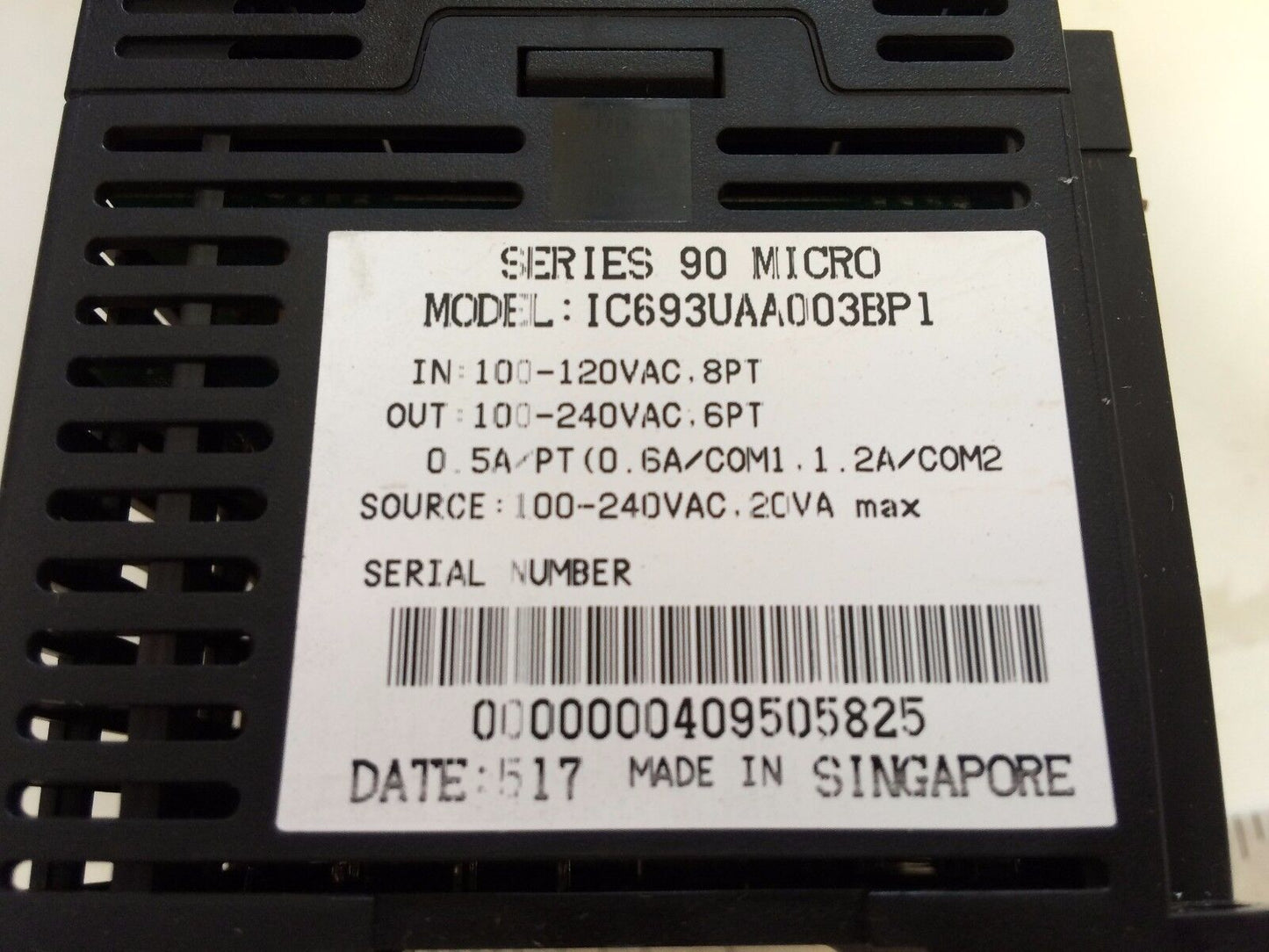 Ge Fanuc Ic693uaa003bp1 Programmable Controller Series 90 Micro,Ec