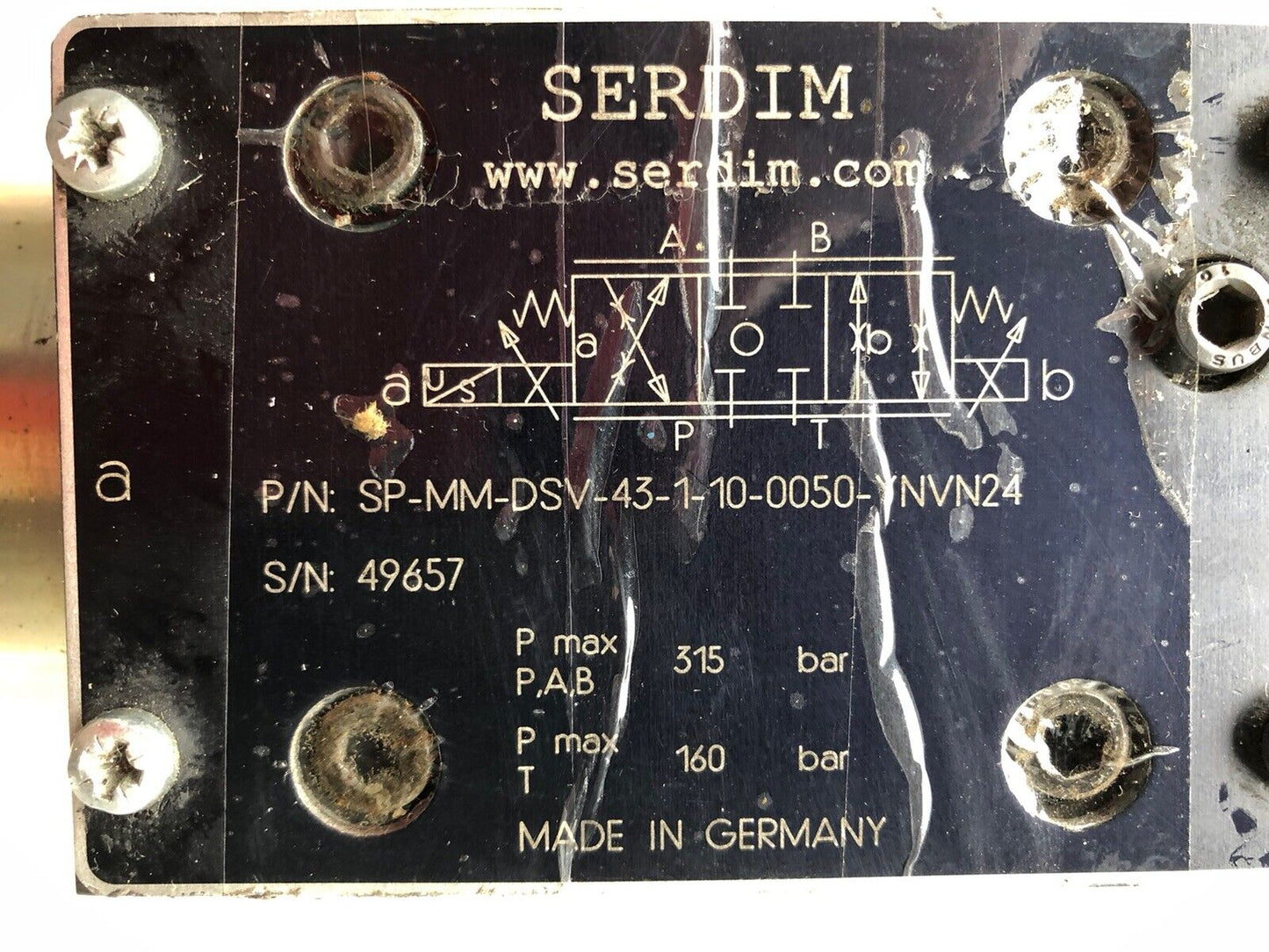New Serdim Sp-Mm-Dsv-43-1-10-0050-Ynvn24 Hydraulic Solenoid Valve,12Vdc,2.4A,Ta