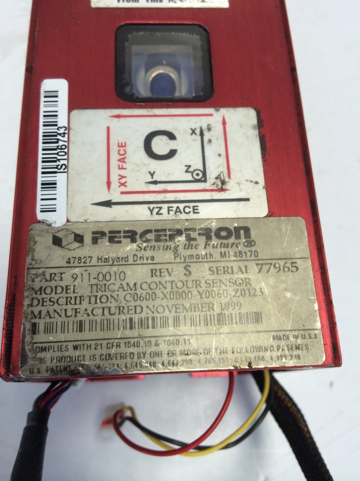 Perceptron Tricam Laser Digital Surface 911-0010,C0600-X0000-Y0060-Z0123,Bf,Cs