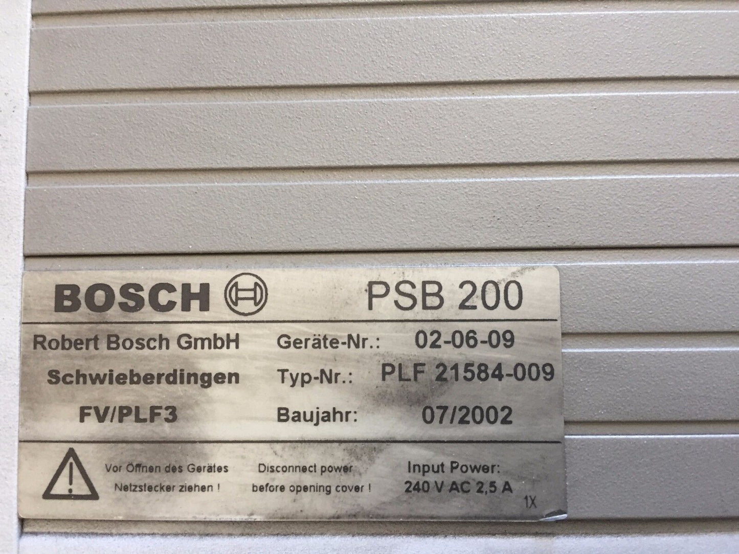 Bosch Psb 200,Bosch Plf 21584-009 Power Supply Gmbh Fv/Plf3,Te