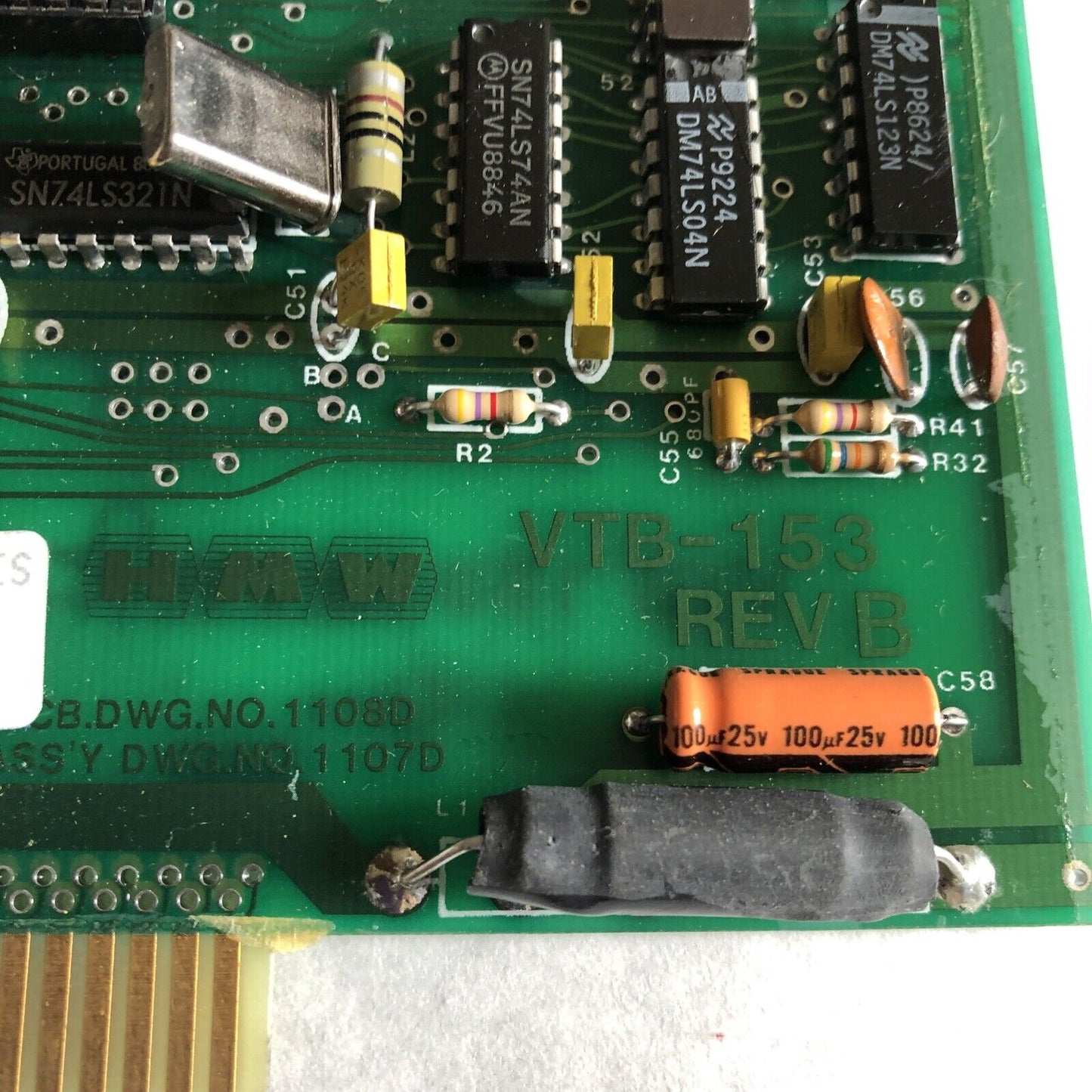 Hmw Vtb-153 Rev B,Hmw Vtb-153,1108D,1107D Video Board Vtb153,153-1253,1107D,Cw