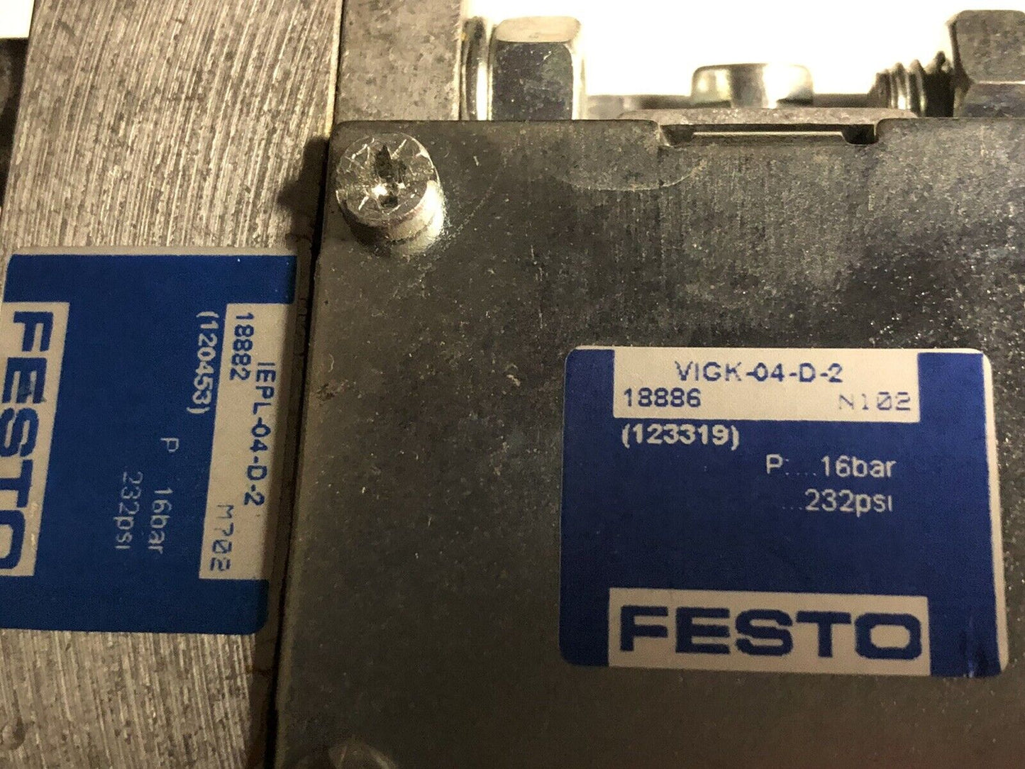Festo Vimp-04 0020555557 Valve Muhx2-Zp-D-2-24G,Vl-5/3E-D-2C,Iepl-04-D-2 Vigk,Ew