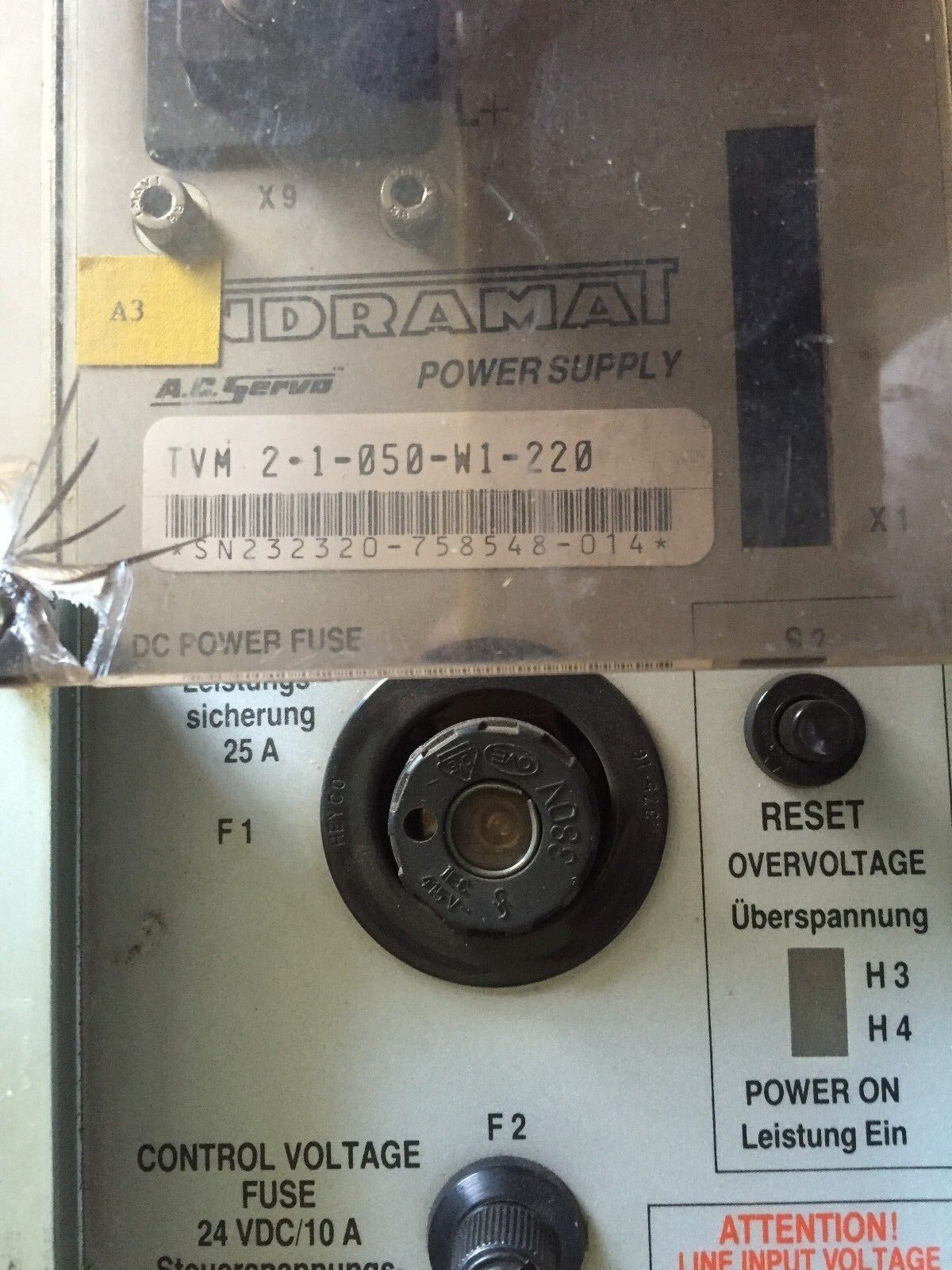 Indramat Tvm 2.1-050-W1-220 Bosch Power Tvm2.1-50-220/300-W1/220/380,Sr
