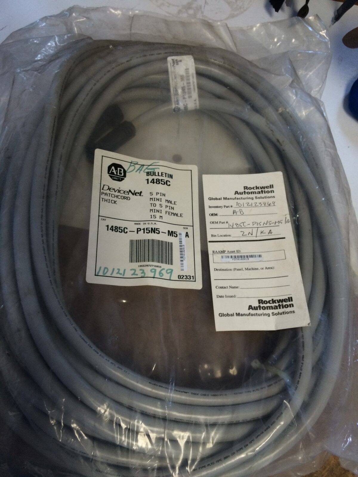 New Allen-Bradley Cable 1485C-P15n5-M5,Df