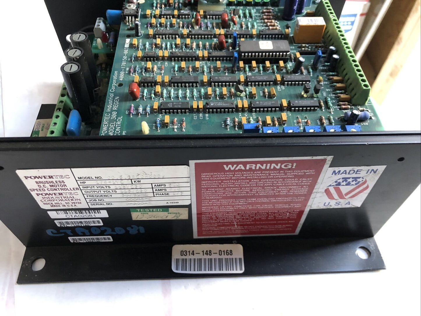 Powertec 4000-170150-003,C0-5-3R2ch000 Controller,4.4 A 1/4-1/2Hp 300 Regen,Fa