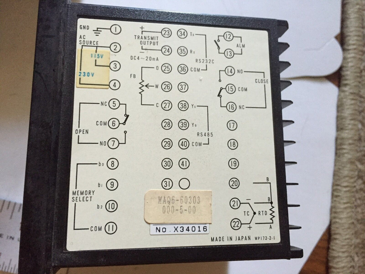Shinko Maq6-603 13-000-5, Mcd,Shinko Maq6-60313 000-5 Controller,Ea