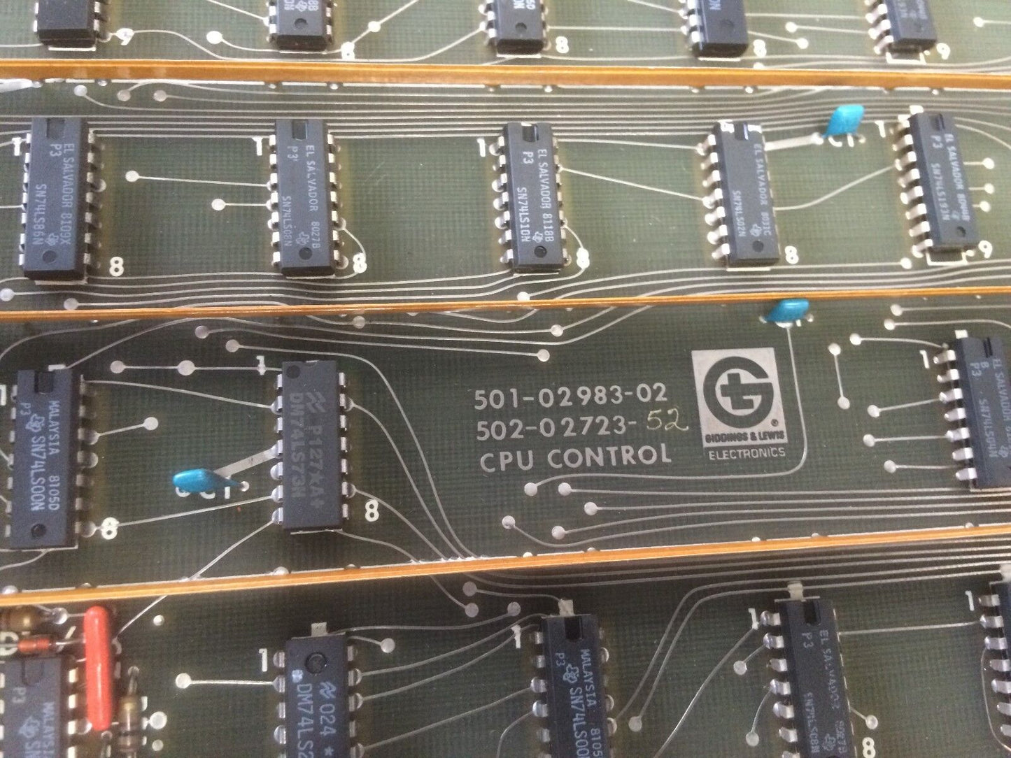 Giddings & Lewis Cpu Control 501-02983-02,502-02723-52 Circuit Board,1771,Dj