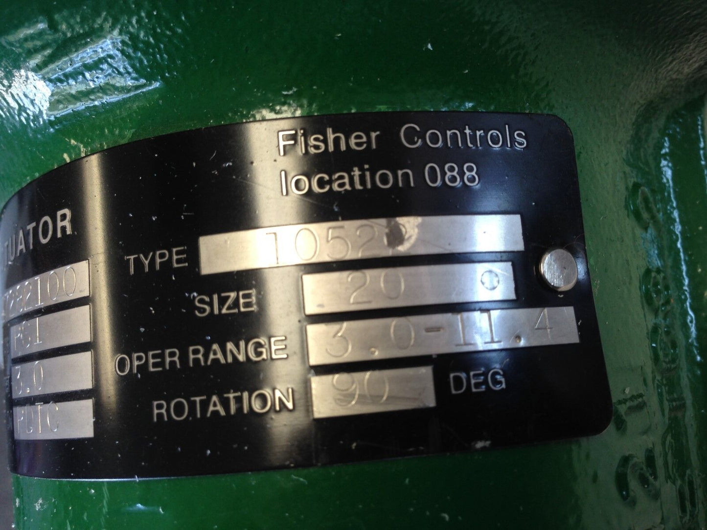 Fisher 10522 Diaphragm Rotary Actuator,31121 Cke Tc3 2,Size 20,90* Rotation,Ao