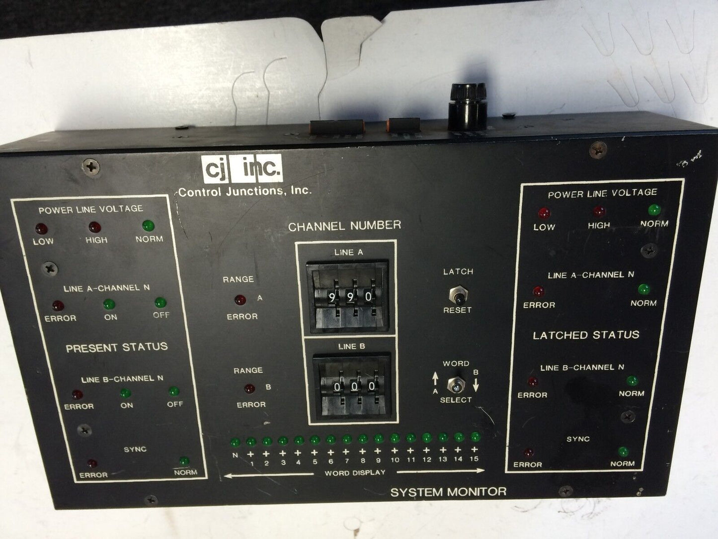 Control Junctions Inc System Monitor System Line Monitor 120Vac,Cj Inc.,Cl
