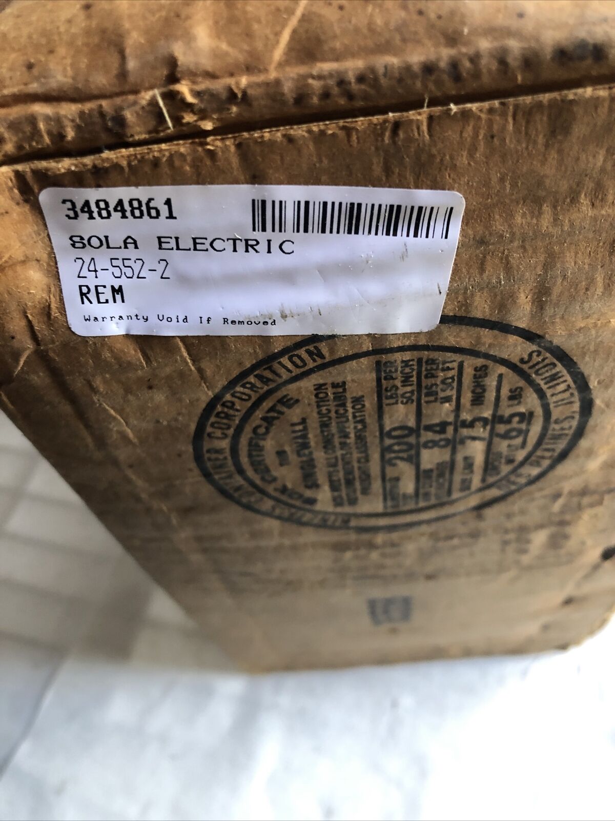 New Sola 24-552-2 Sola Electric Cvs,Fd