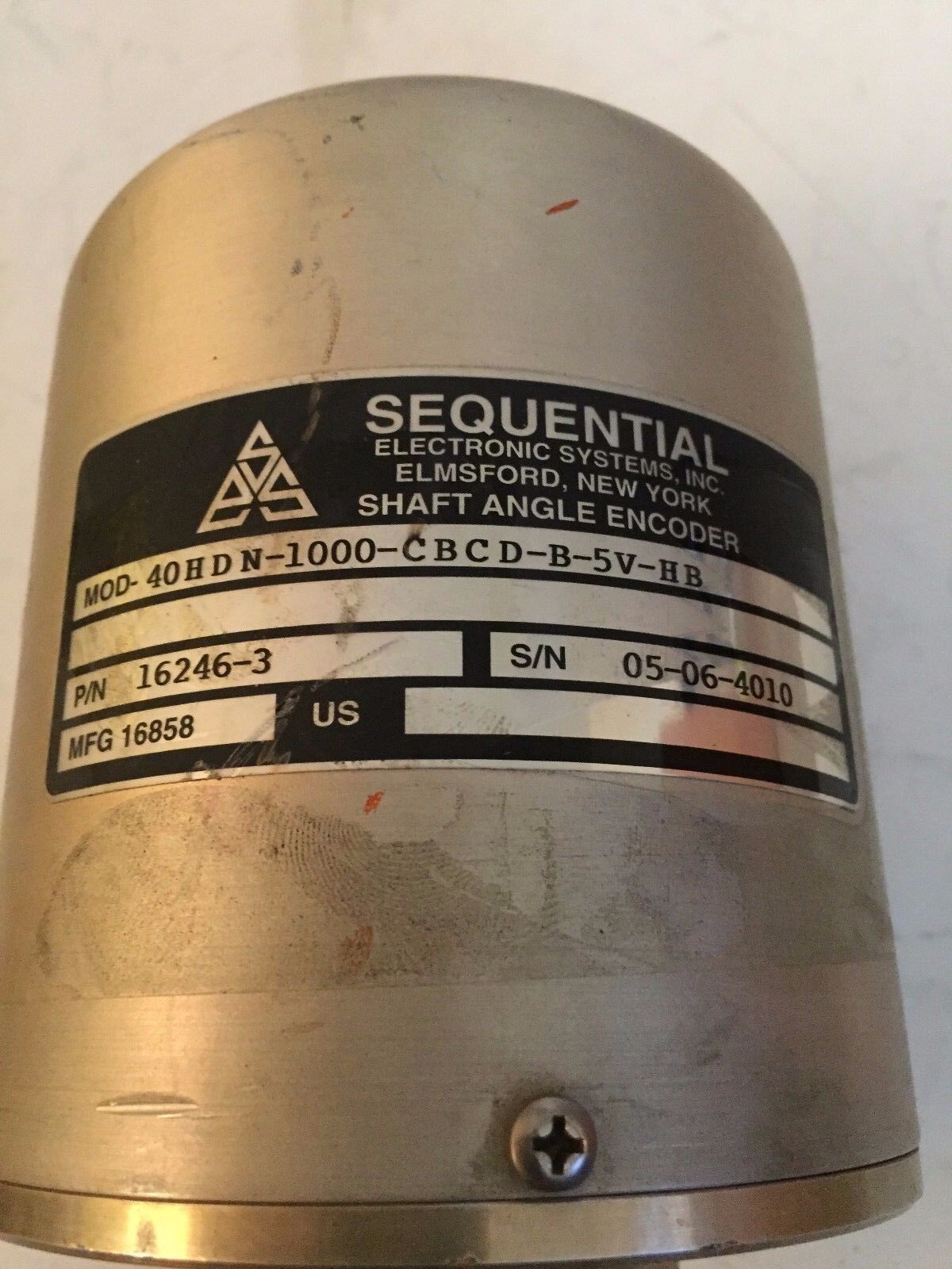 Sequential Mod 40Hdn-1000-Cbcd-B-5V-Hb,16246-3 Shaft Angle Encoder,1/2",16858,Eq