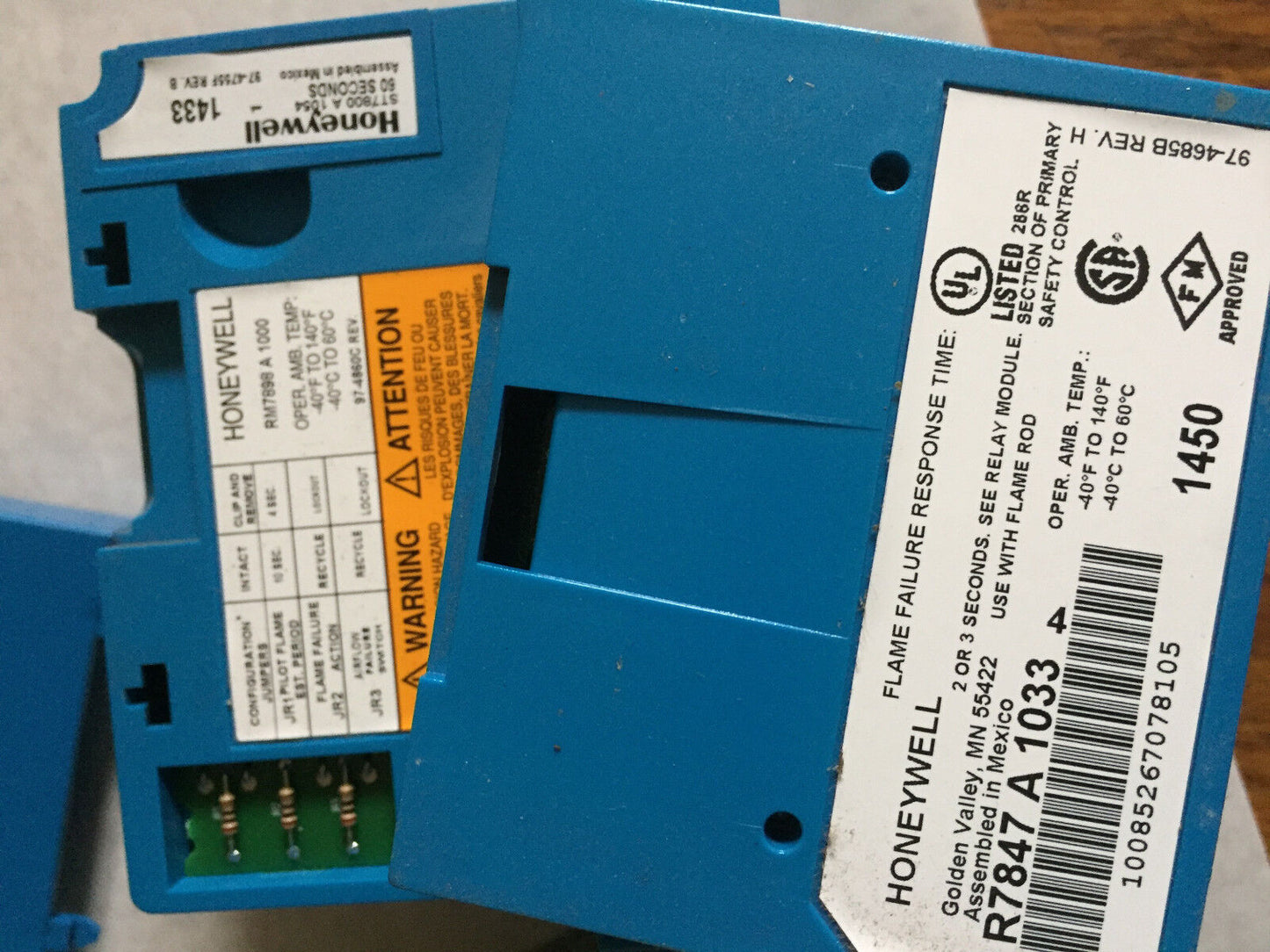 Honeywell Rm7898a1000,R7847a1033 Rectification,St7800a1054,Q7800b1003,Cs