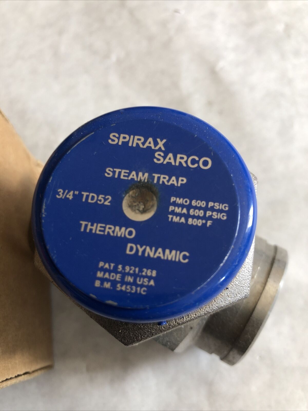 Spirax Sarco 3/4” Td52,54531C Thermo Dynamic Steam Trap Cool Blue Heavy Duty,Ep