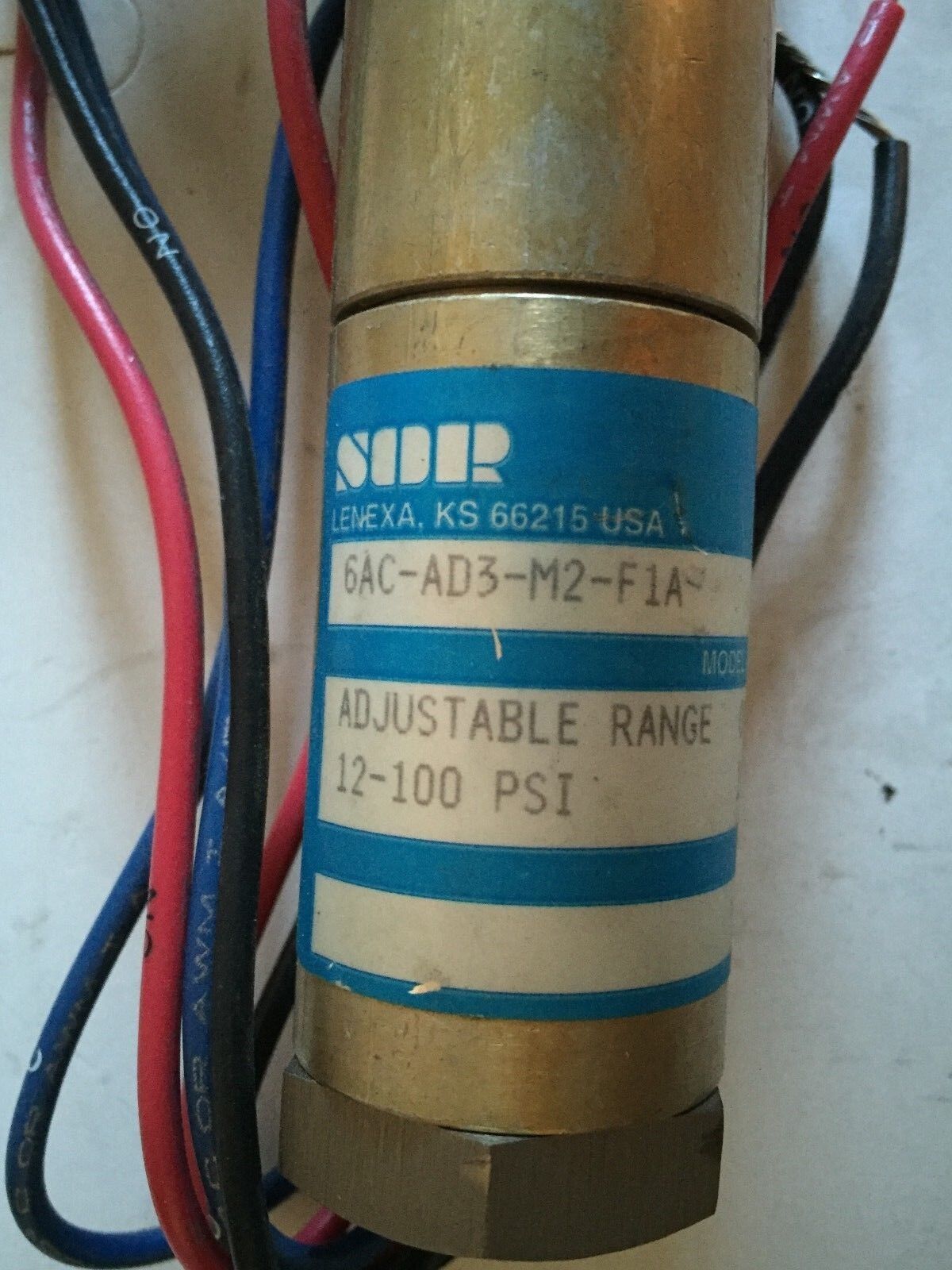 New Sor 6Ac-Ad3-M2-F1a Pressure Switch,12-100 Adj. Range,Overrange 1500Psi,Bc