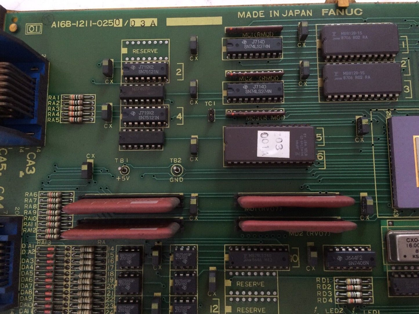 Fanuc A16b-1211-0250 / 03A Crt/Mdi Int. Board,A16b-1211-025,Cf