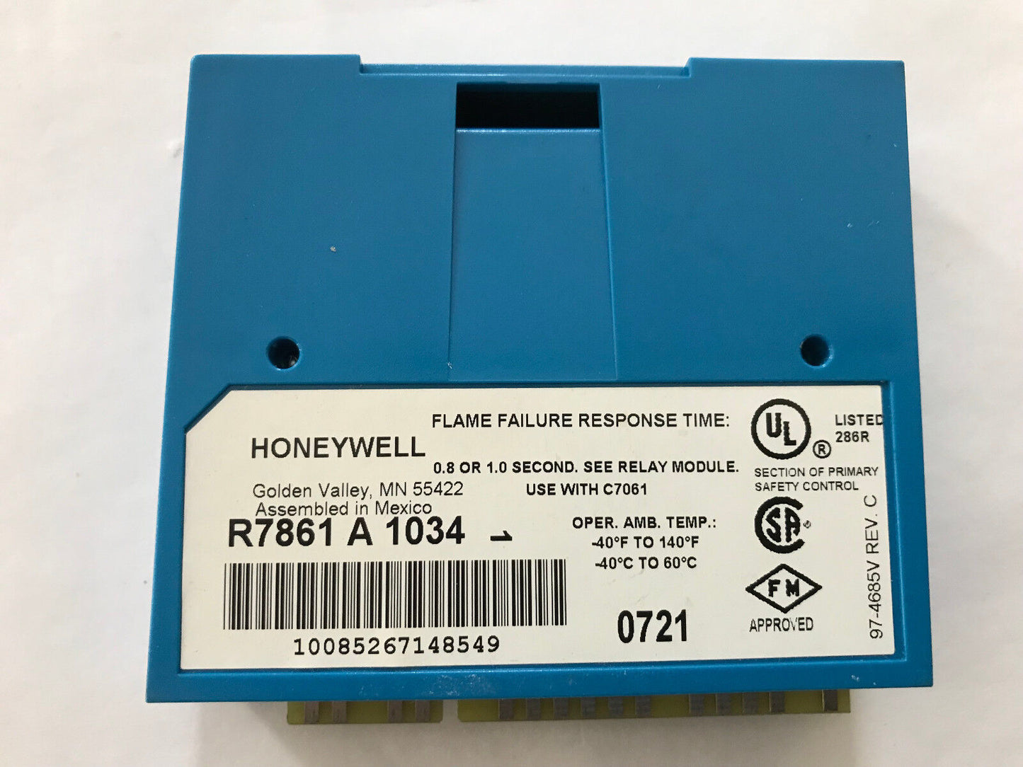 Honeywell R7861 A 1034 Dynamic Self-Check Ultraviolet Flame Amplifier,Su