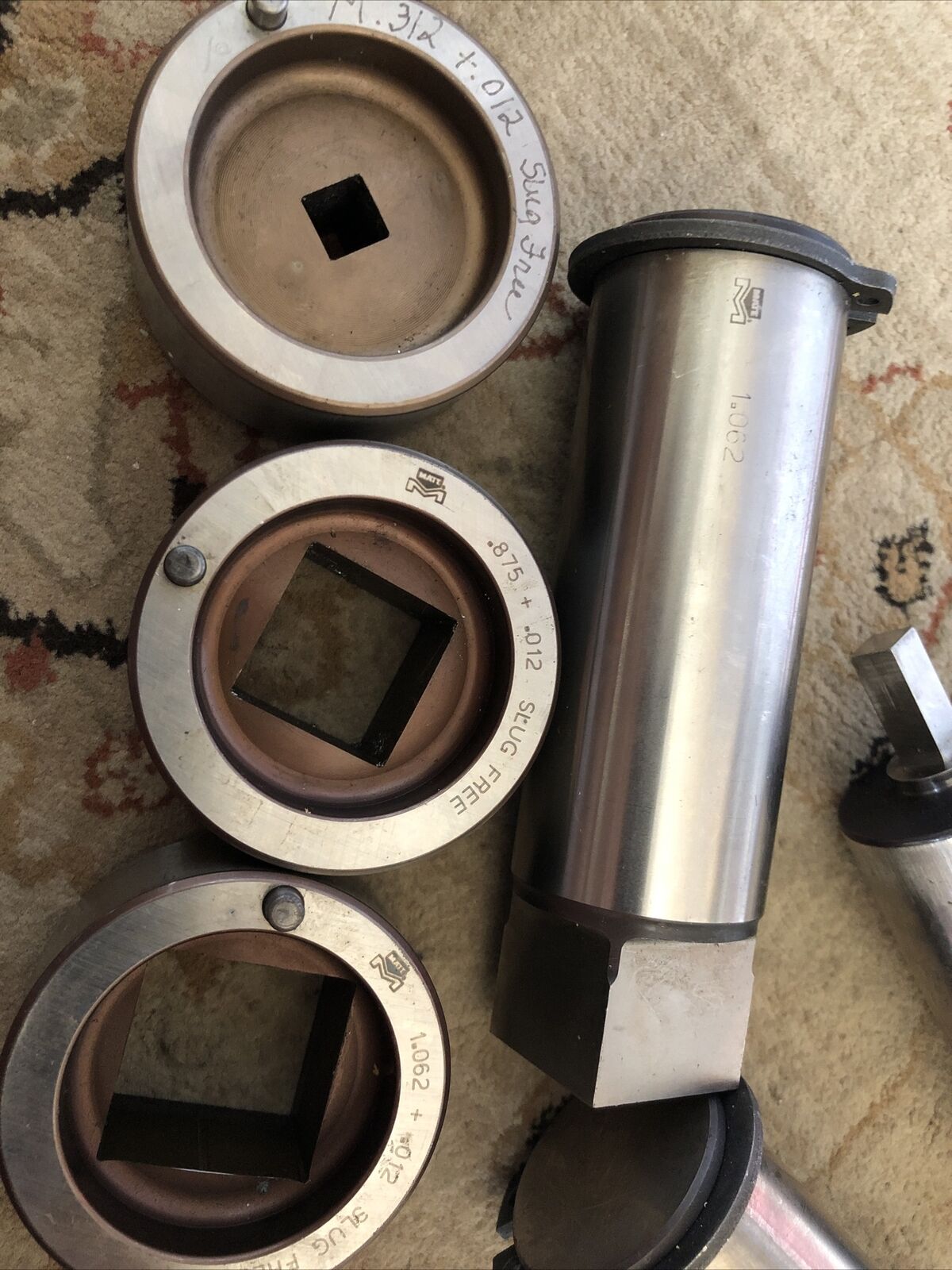 3 Mate Square Turret Punch Die,.312, 1.062+.012,.875,+.012 Die,M.312+.012,Tm