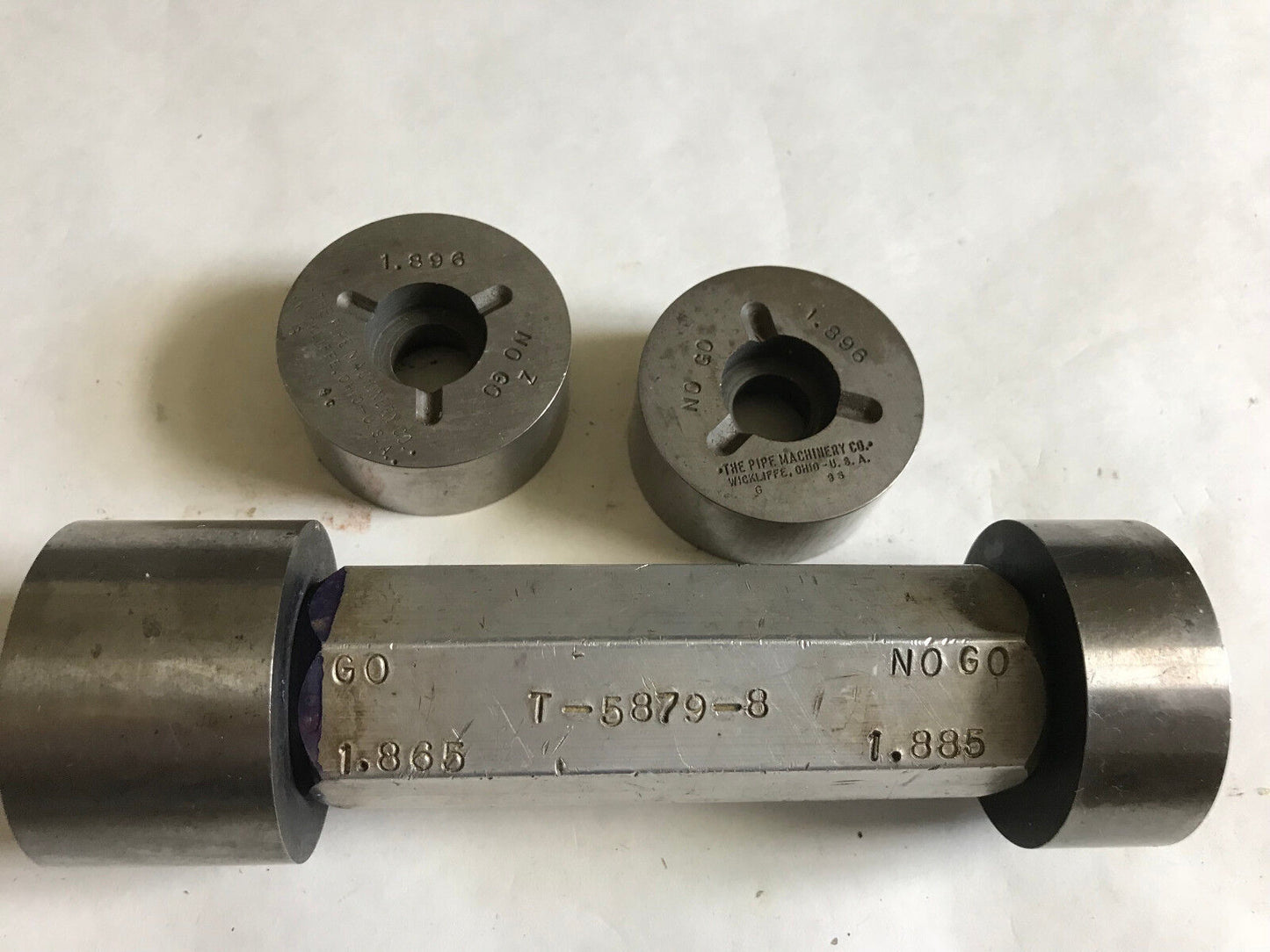 Lot The Pipe Machinery Go No Go Plug Gage 1.865 1.885 1.896 1.896,Ac