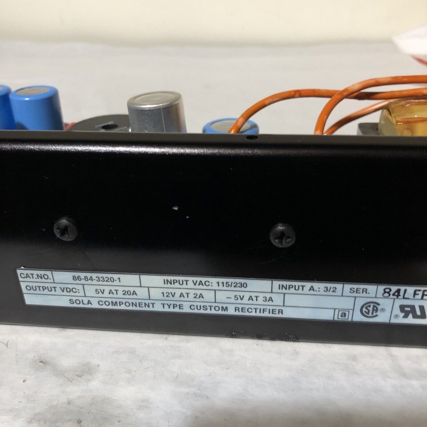 New Sola 86-84-3320-1 Electric Power Supply Output 20Amp 5Vdc,9-6942-02,Fb