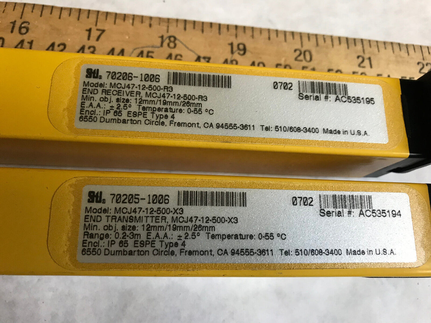 Sti 70201-1004,70202-1004,70206-1006,70205-1006 Light Curtains Mcj47-12-500-R3