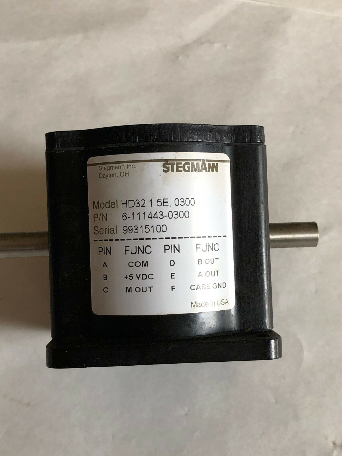 New Stegman Hd32 1 5E,0300,6-111443-0300 Rotary Encoder,Shaft Diameter 3/8",Ew