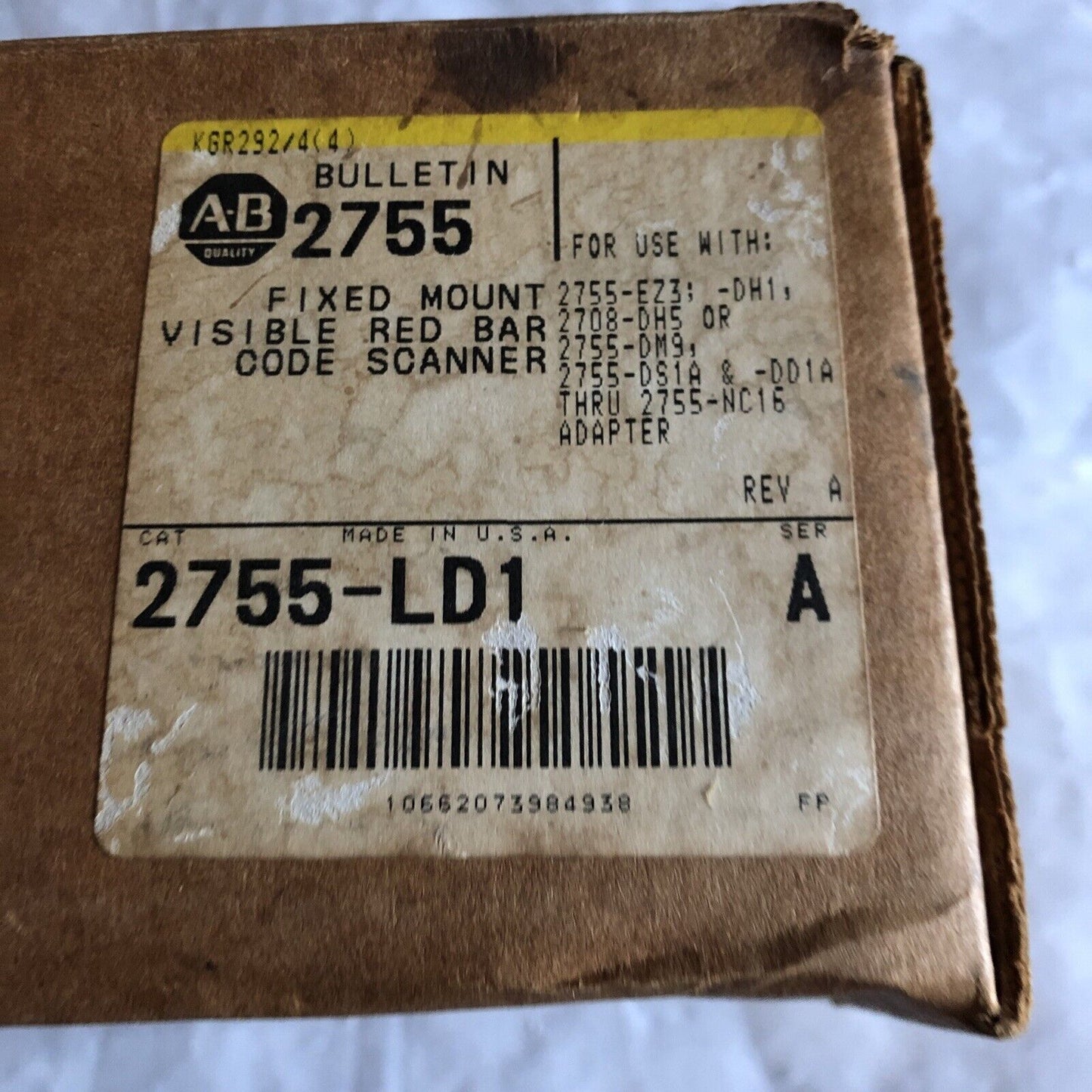 New Allen-Bradley 2755-Ld1 Ser A Fixed Mount Bar Code Scanner,A-B 2755-Ldi,Bg