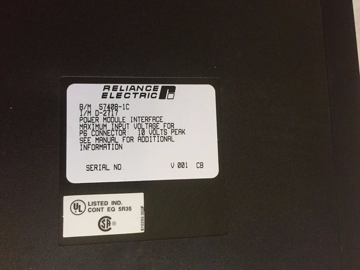 New Reliance Electric 57408-1,B/M 57408-1C Power Module Interface I/M D-2717,Ay