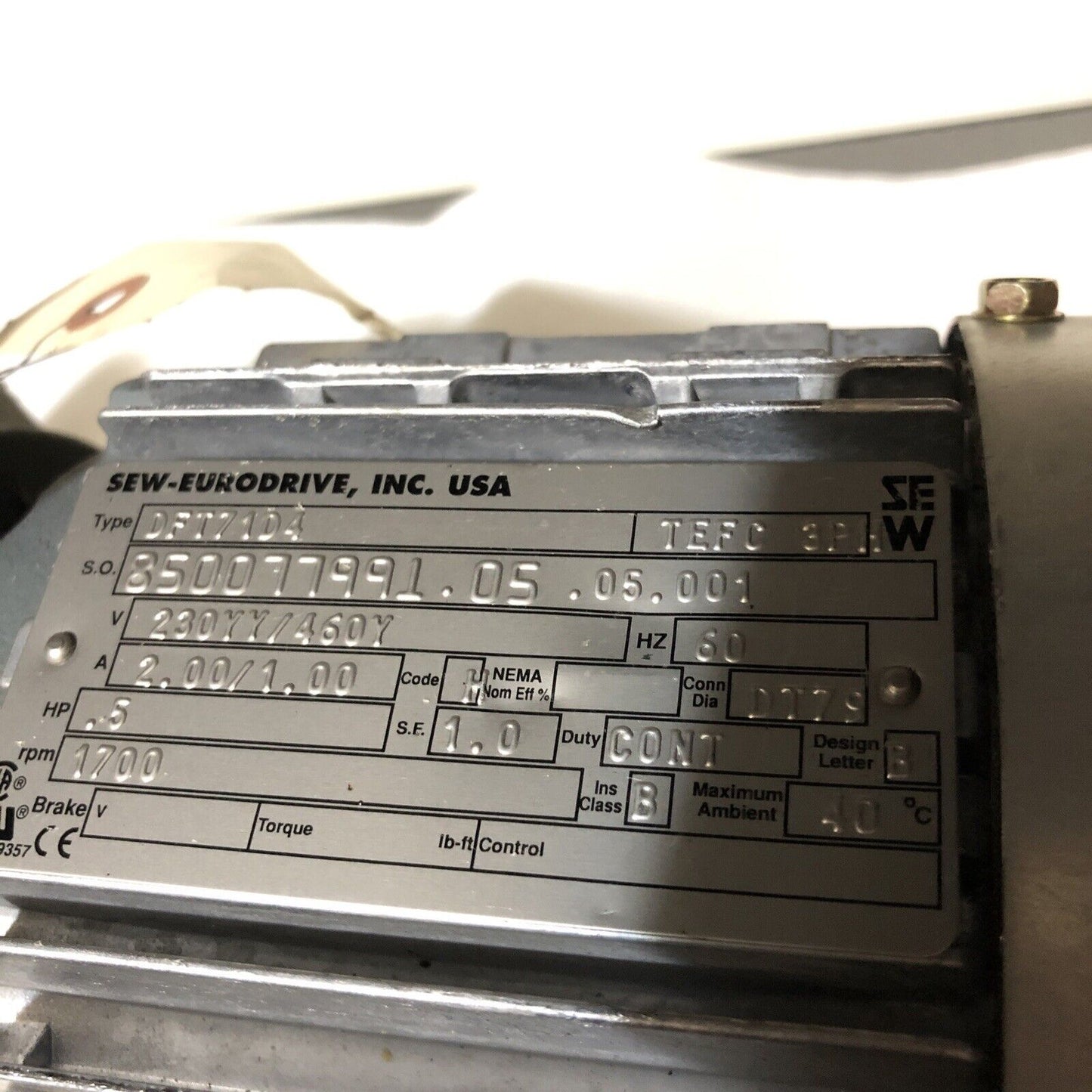 New Sew-Eurodrive Rf27dt71d4 Ac Gearmotor,38 Rpm,44.90:1 Ratio,Dft71d4,Bp