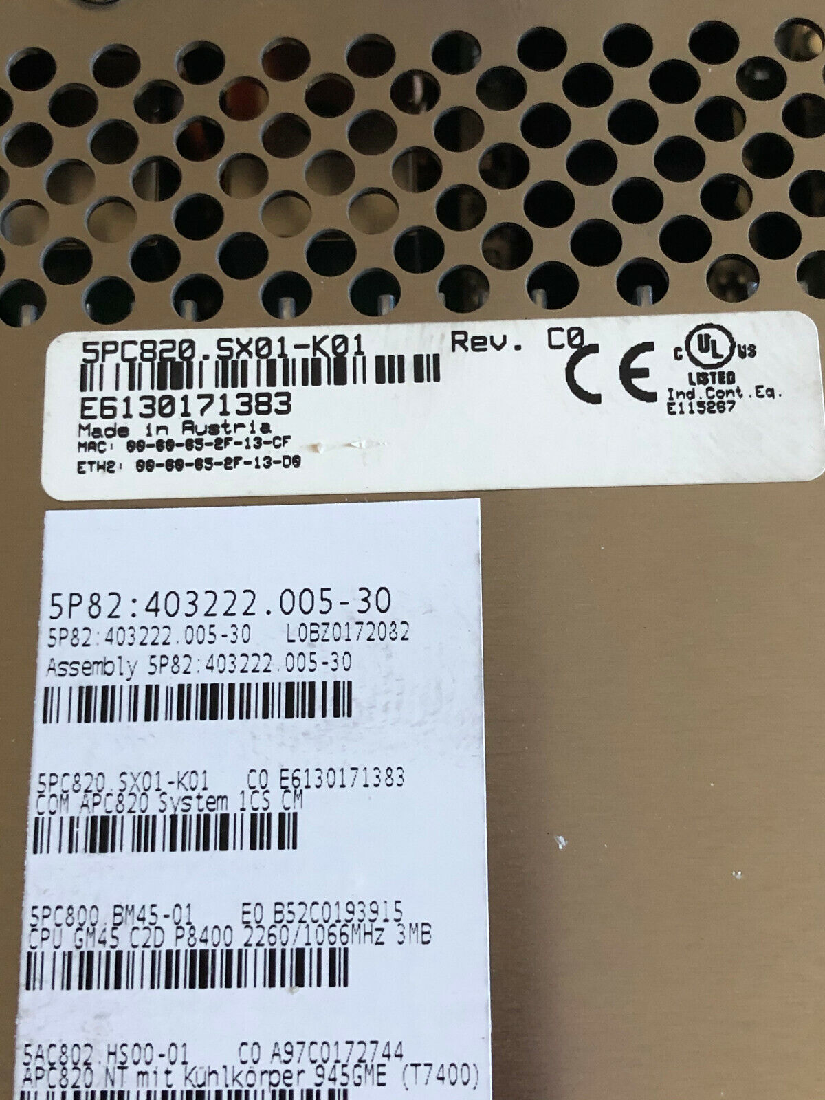 B&R 5Pc820.5X01-K01 Rev. C0 Drive,Acopos Multi Apc830,Cr10140787,De,Eh