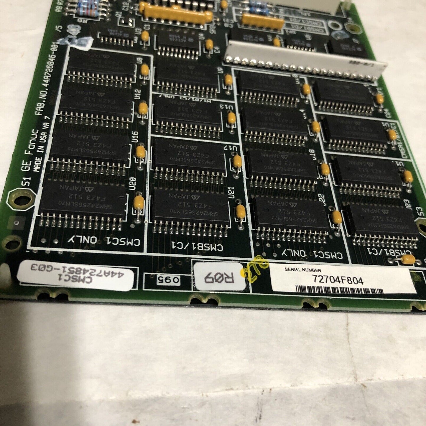 New Ge Fanuc Expansion Ram, 512K Bytes, Cmos Ic697mem719c,Cmsc1,Bd