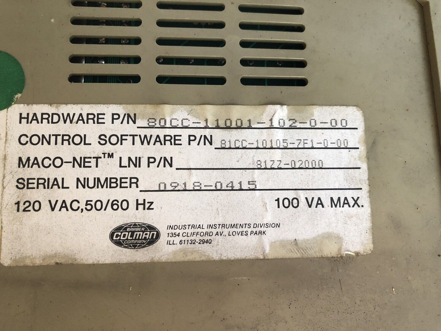 Colman Maco Pac Seq.Mod,80Cc-11001-102-0-00 81Zz-02000,81Cc101057f1000,Dk