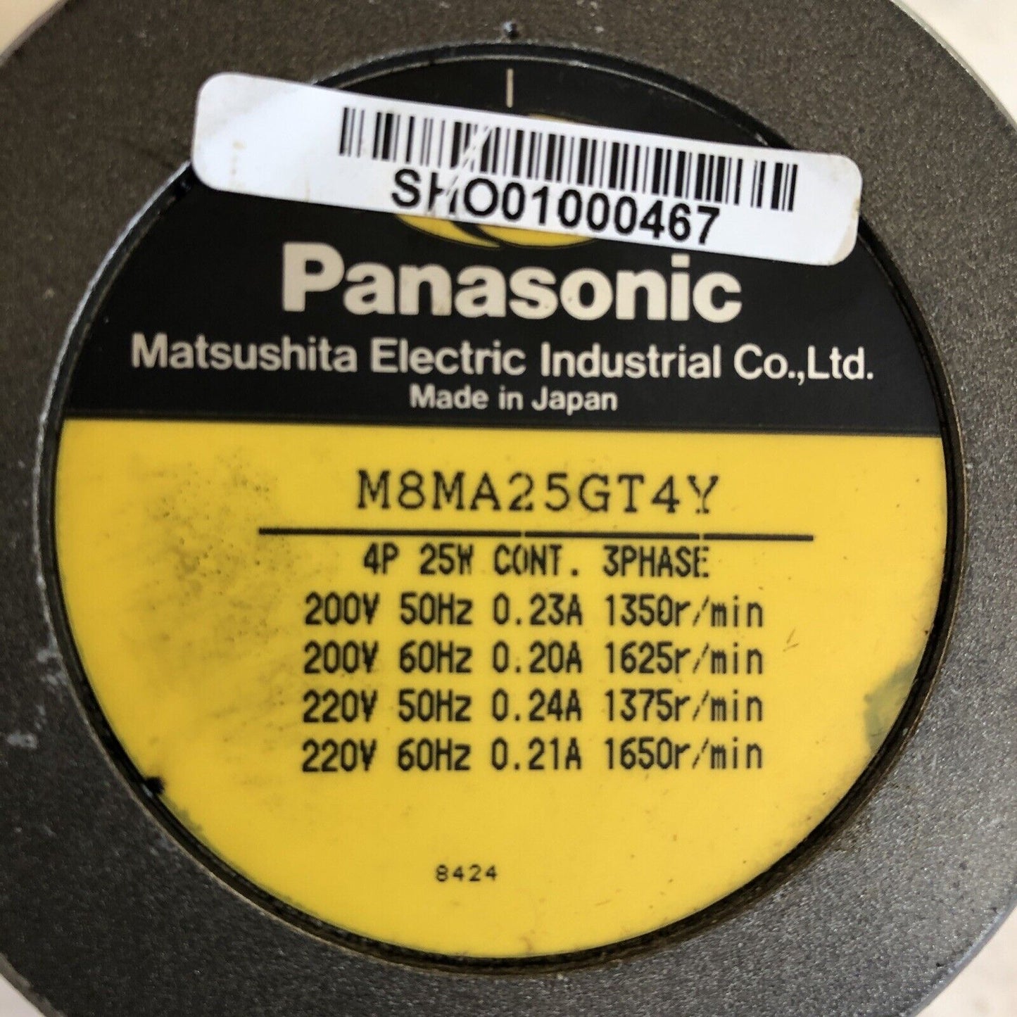 Panasonic M8ma25gt4y,M8ma25gt4,M3448 Compact Ac Geared Motor,200-220 Vac,Bg