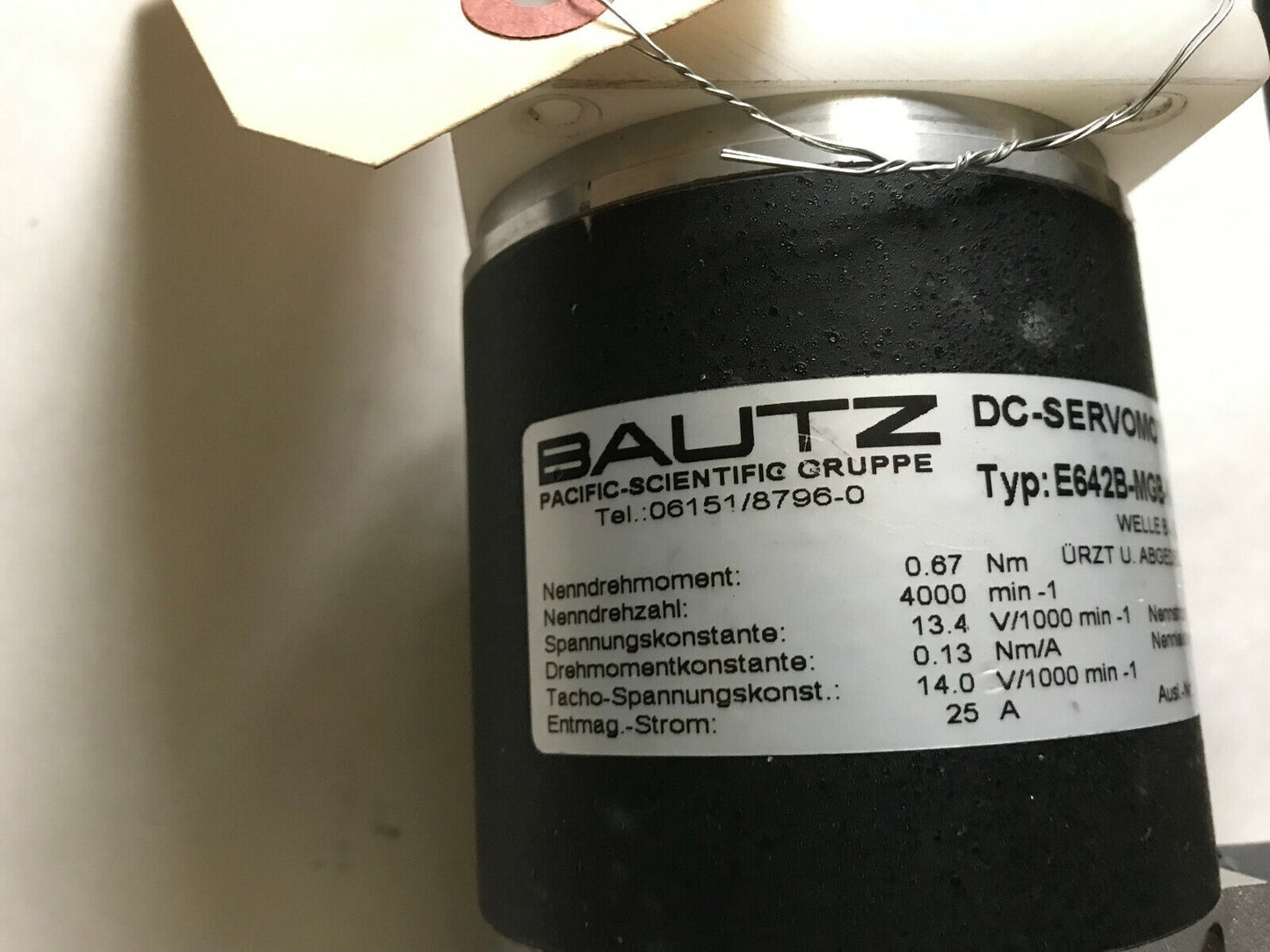 Bautz E642b-Mgb-K-0000-1 Dc-Servomotor,Welle B-Seite Gek, Dc Servomotor,Ac