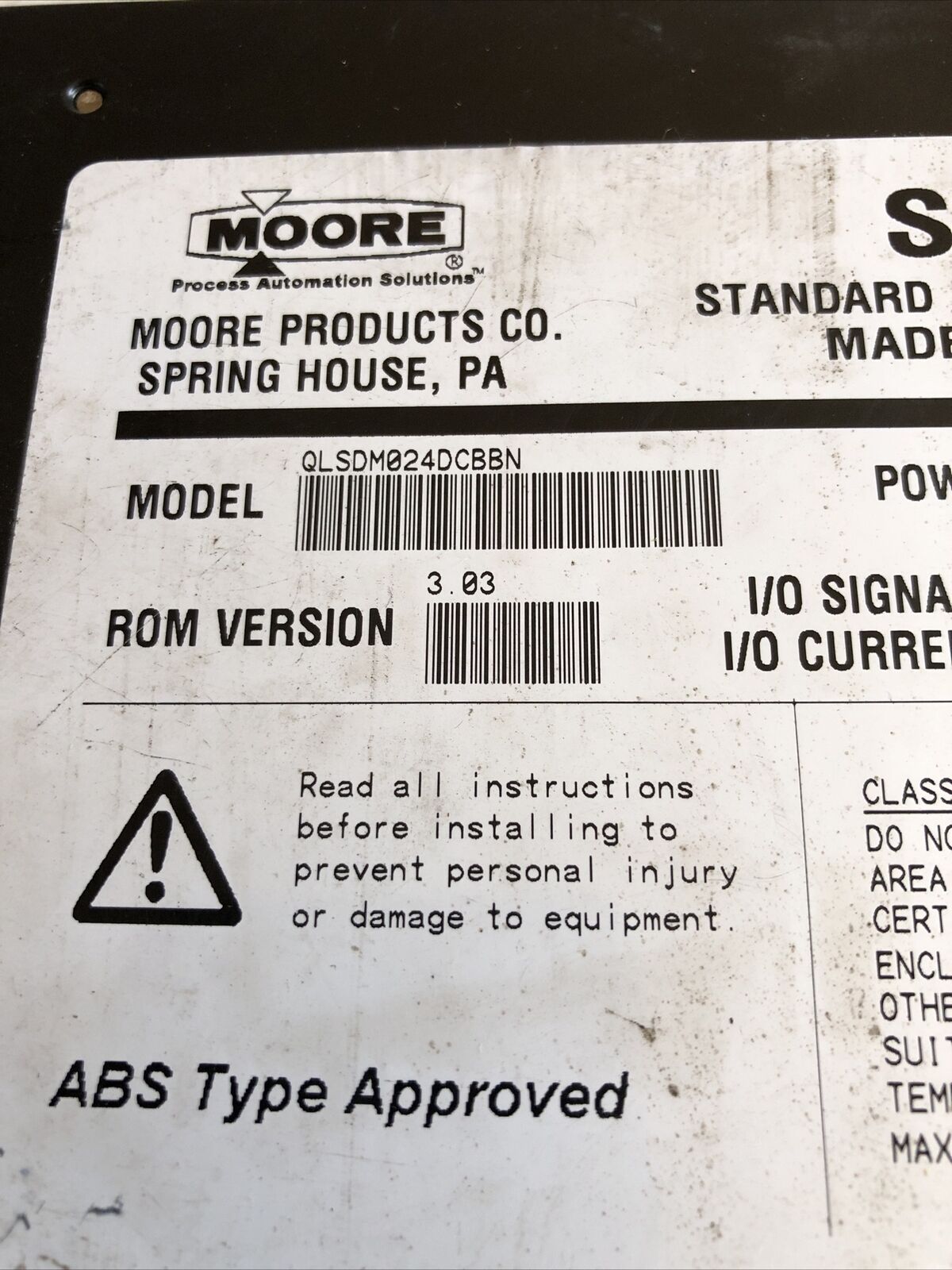 Moore Sdm+ Quadlog,Qlsdm024dcbbn,Sdm+ 24 Vdc,Standard Discrete Module,Bz