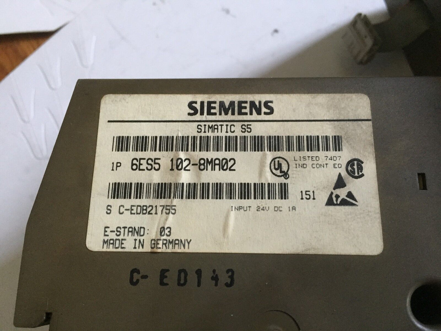 Siemens S5-100U,6Es5 102-8Ma02,431-8Ma11,451-8Mr12, Cpu102 Plc Unit,Bh