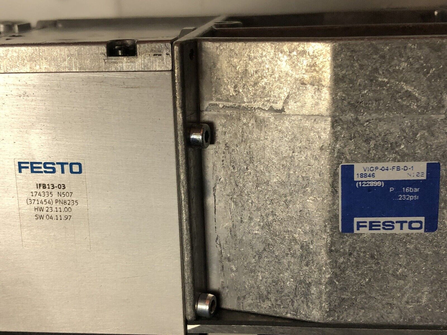 Festo Vigp-04-Fb-D-1 Valve Assembly,Vigi-04-D-1,Ifb13-03,Vige-03-Fb-8-5Pol,Ev