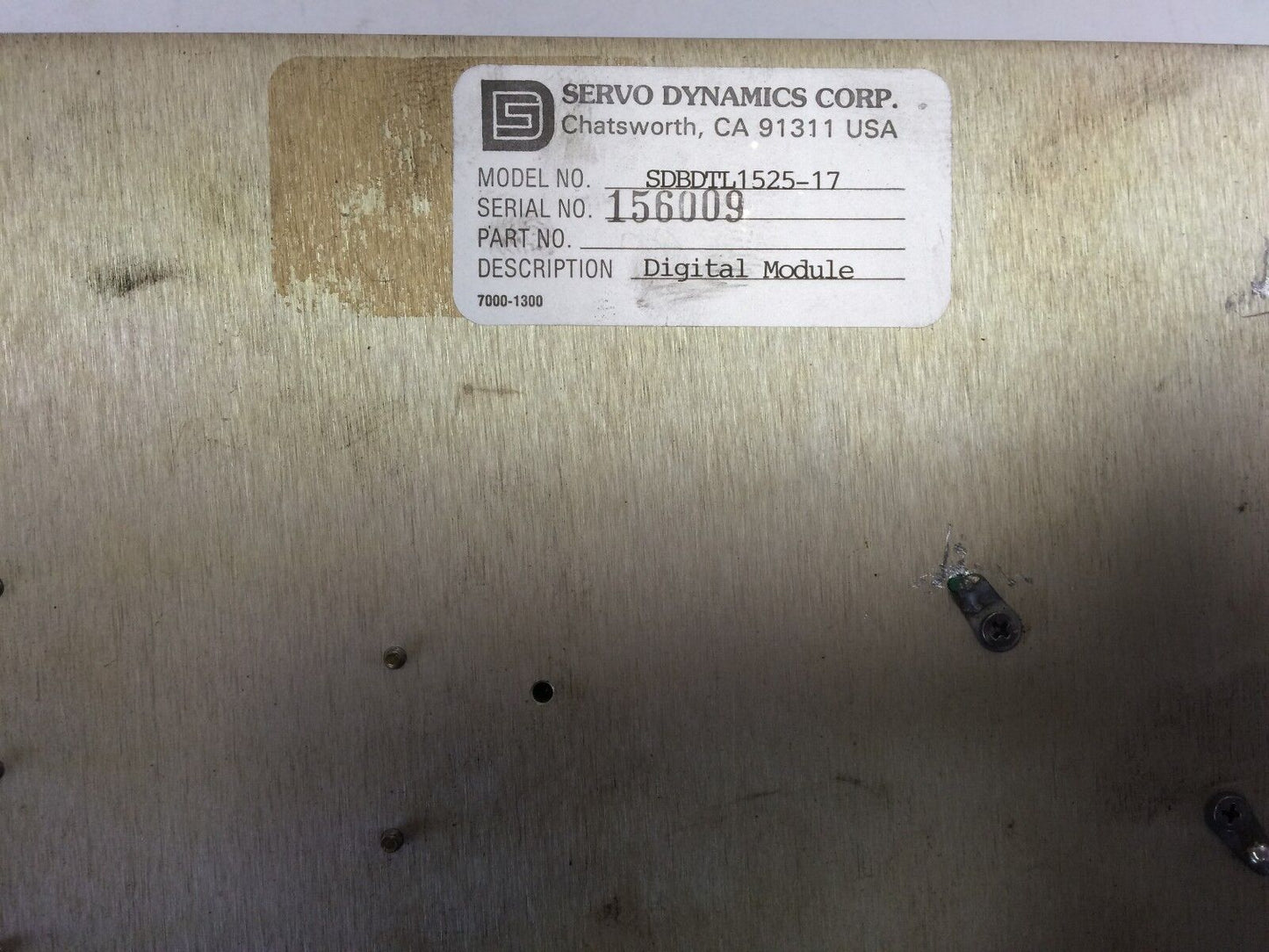 Servo Dynamics Sdbdtl1525-17 Digital Module Pcb Card,Bv