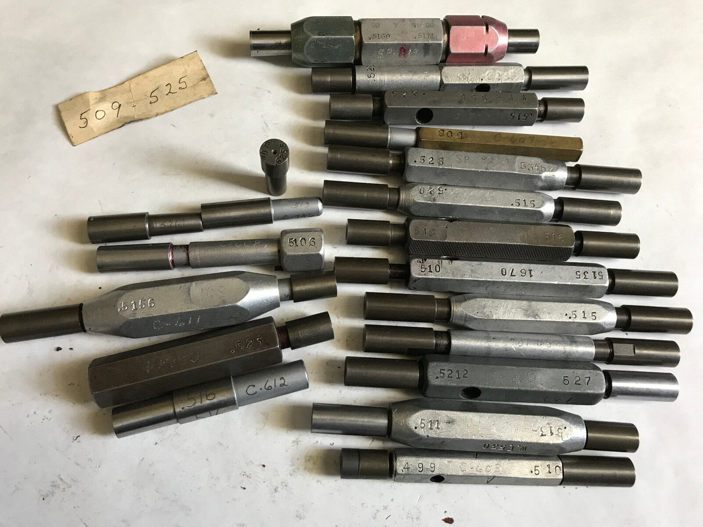 Lot 17 The Pipe Machinery Go No Go Plug Gage,.509,.525,.5204,.515,.528,.5345,Et