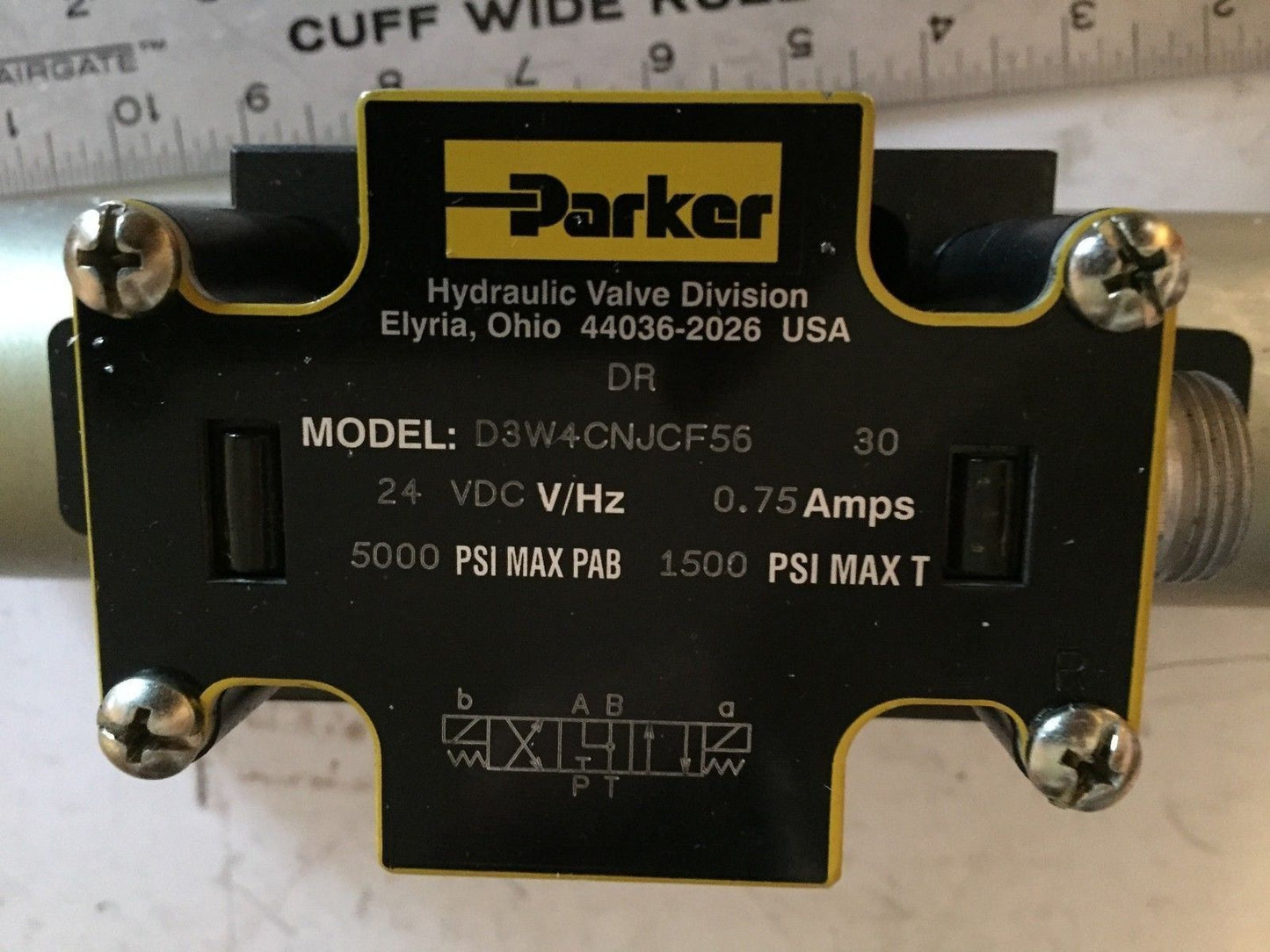 Parker D3w4cnjcf56 Hydraulic Directional Control Valve 24 Vdc,D3w4cnjcf56 30,Tl