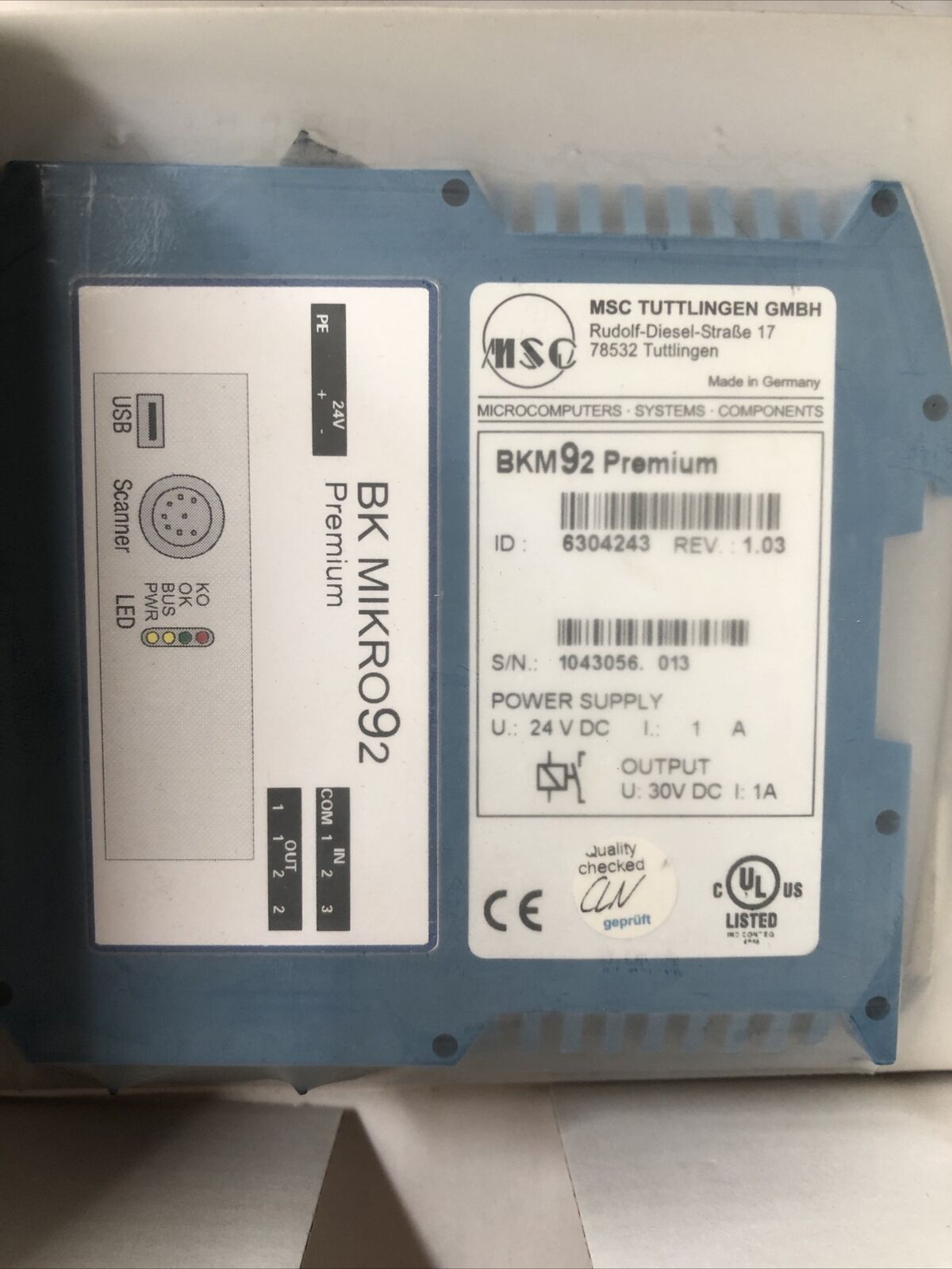 New Bk Mikro Bkm92 Premium,6304243 Rev 1.03,Bk Micro92 Premium,Fk,Fc