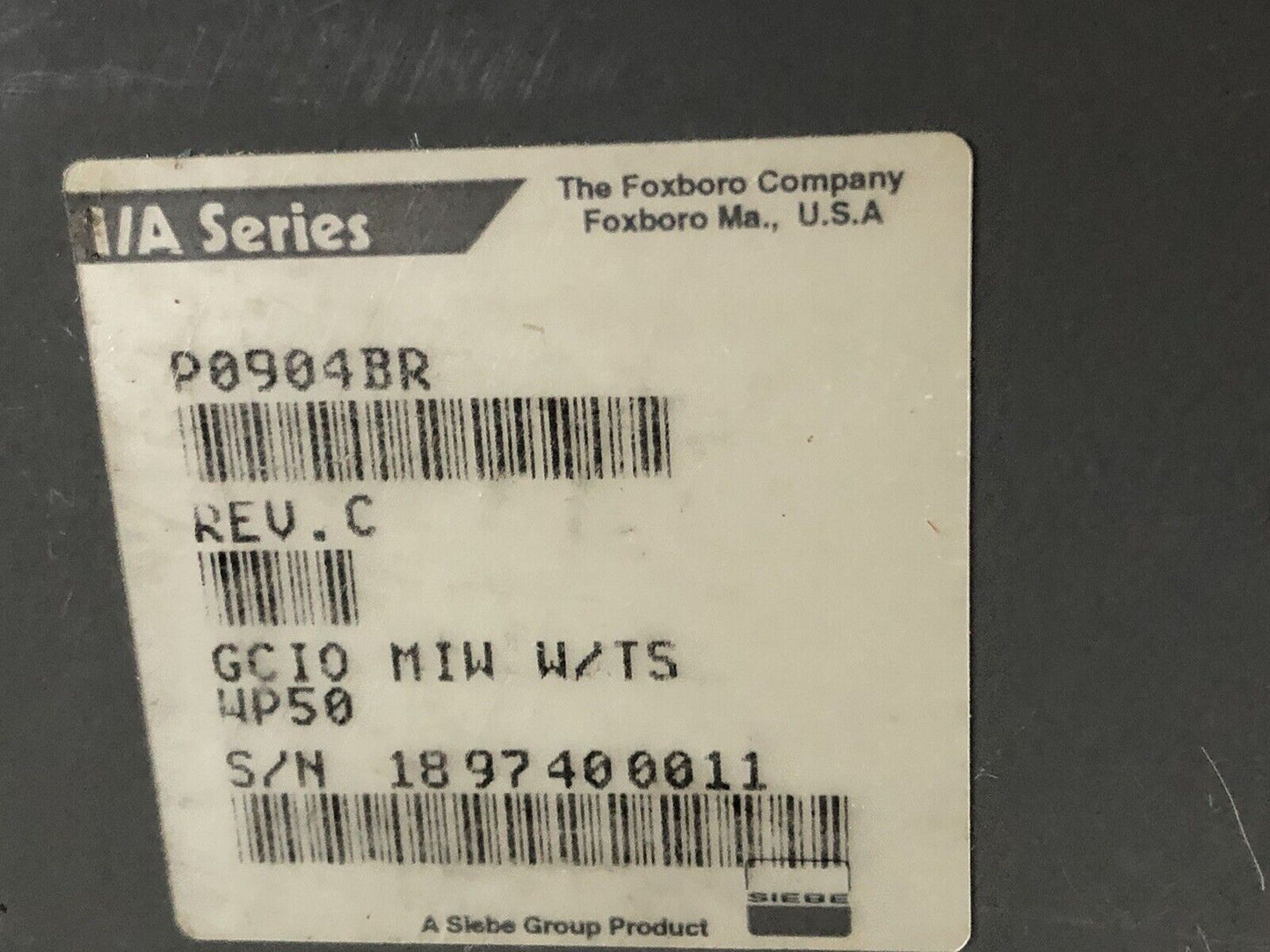 Foxboro P0904br,P0904bs,Gcio Miw W/Ts Wp50, I/A Series,I/O Graphics,Ap