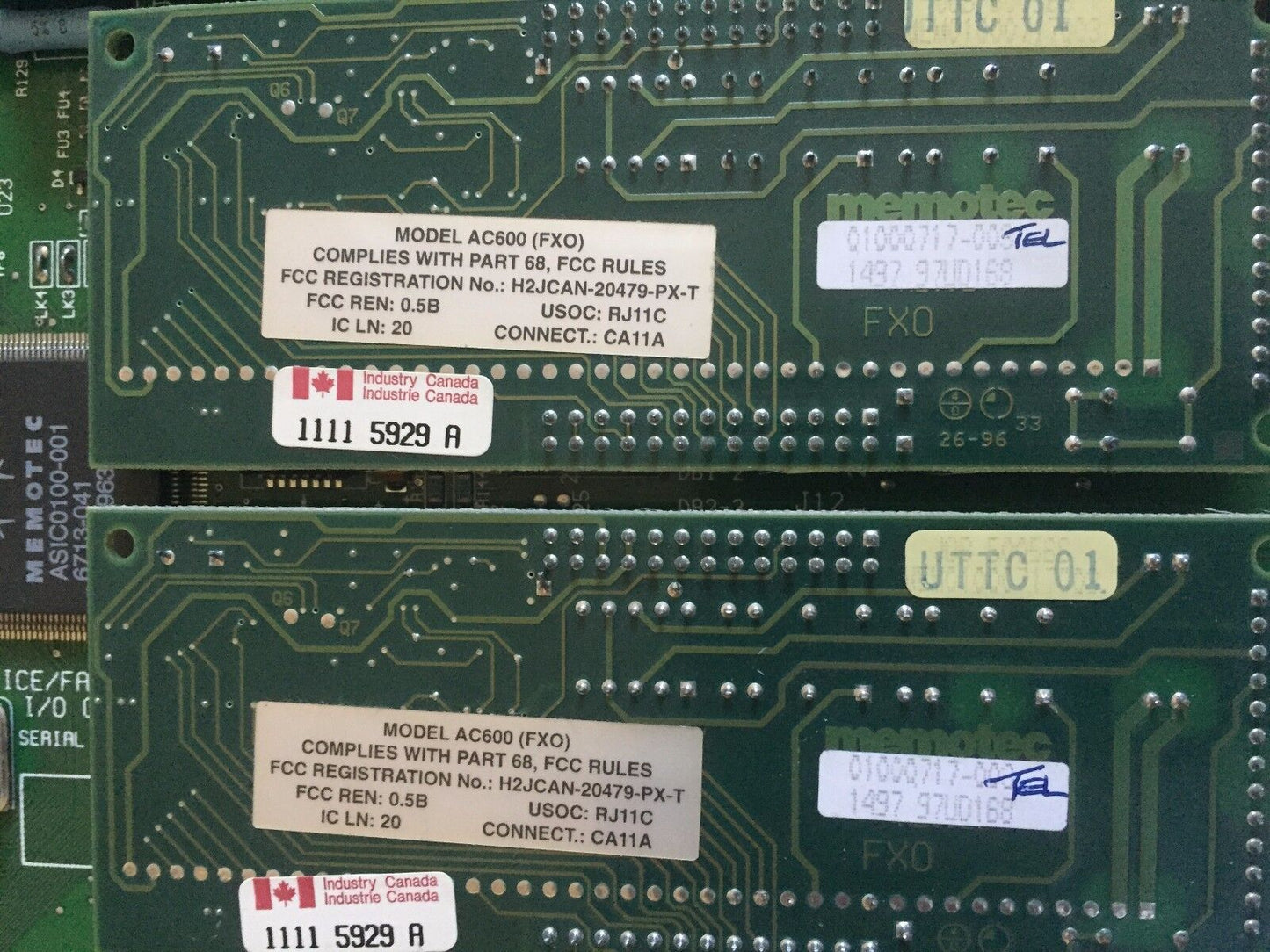 Memotec 30033001-007,Memotec Ac600,17000718-004,Fxs Board,Bv